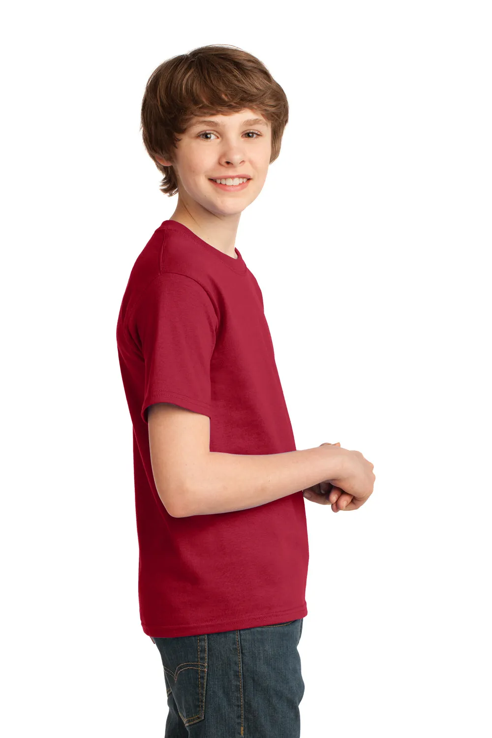 Port & Company Jugend Essential Kurzarm Rundhals T-Shirt - Rot