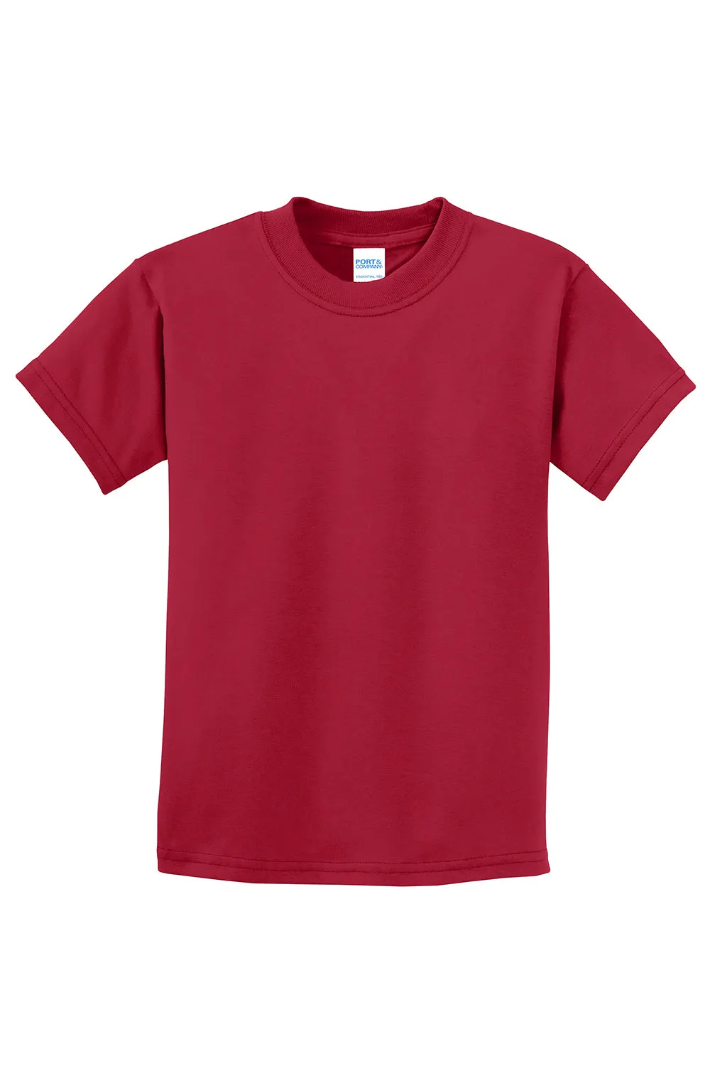 Port & Company Jugend Essential Kurzarm Rundhals T-Shirt - Rot