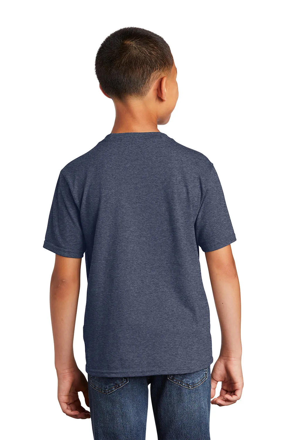 Port & Company Jugend Fan Lieblings Kurzarm Rundhals T-Shirt - Meliert Marineblau