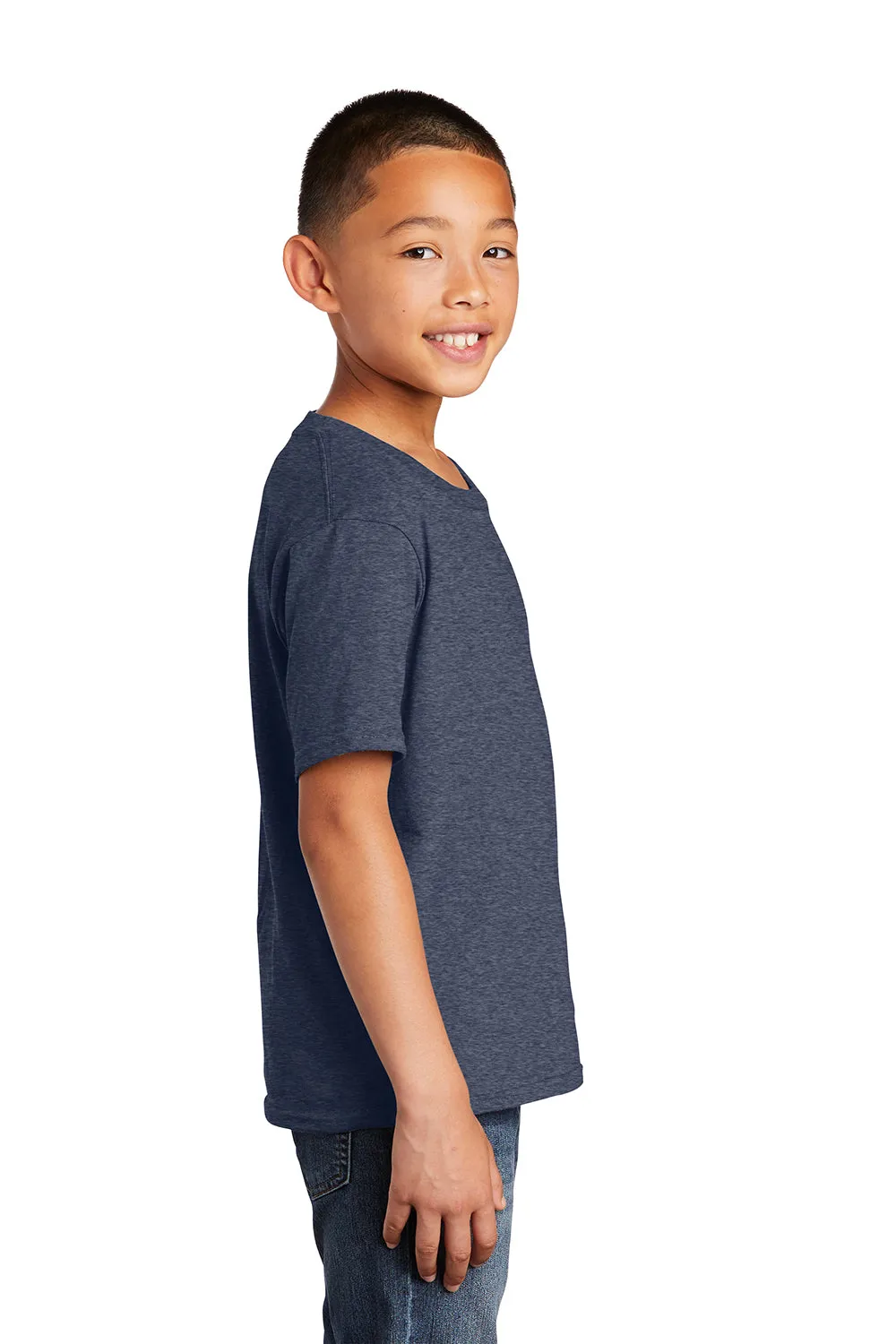 Port & Company Jugend Fan Lieblings Kurzarm Rundhals T-Shirt - Meliert Marineblau