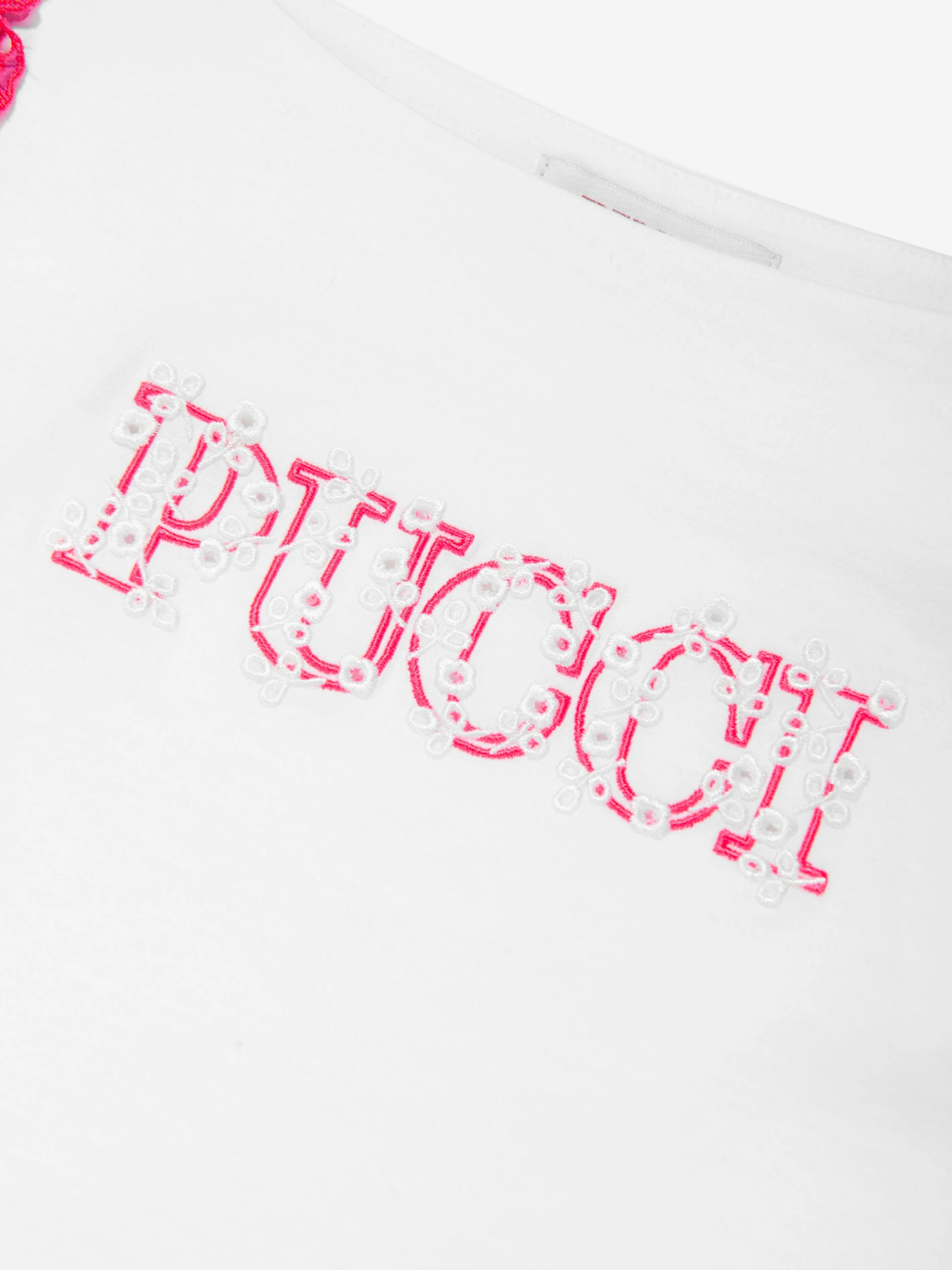 Pucci Girls Logo T-Shirt in Weiß