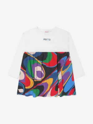Pucci Girls Onde Jersey-Kleid in Elfenbein