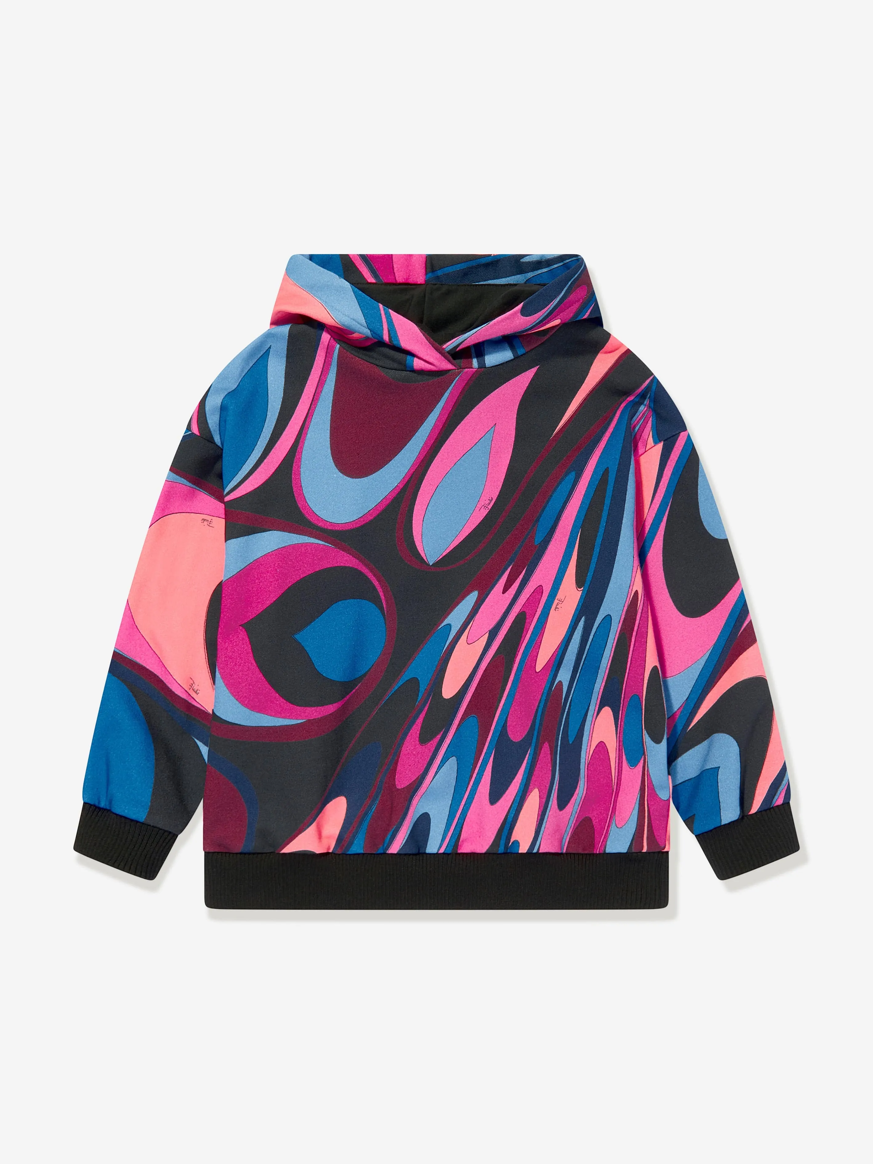 Pucci Girls Onde Print Hoodie in Mehrfarben