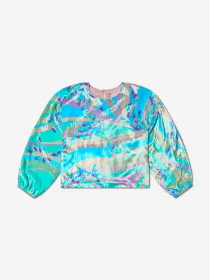 Pucci Girls Samt Bluse mit Muster