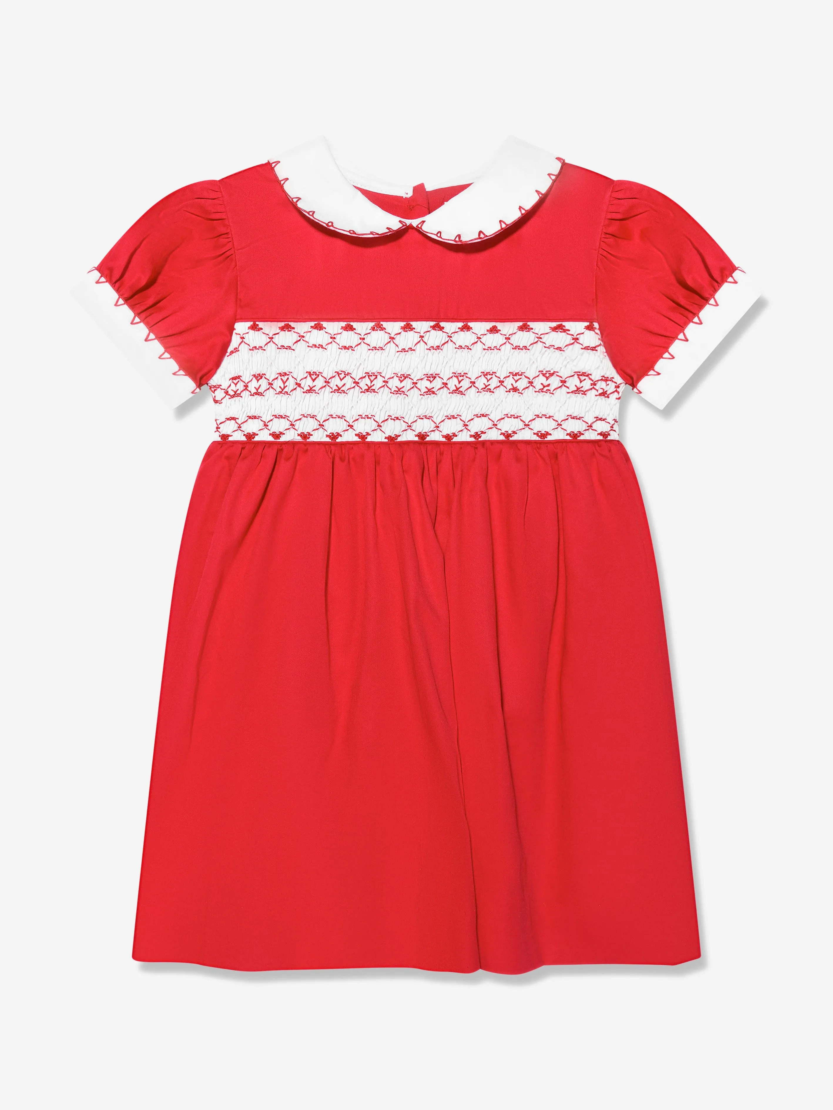 Rachel Riley Baby Girls Klassisches Rüschenkleid mit Bloomers in Rot