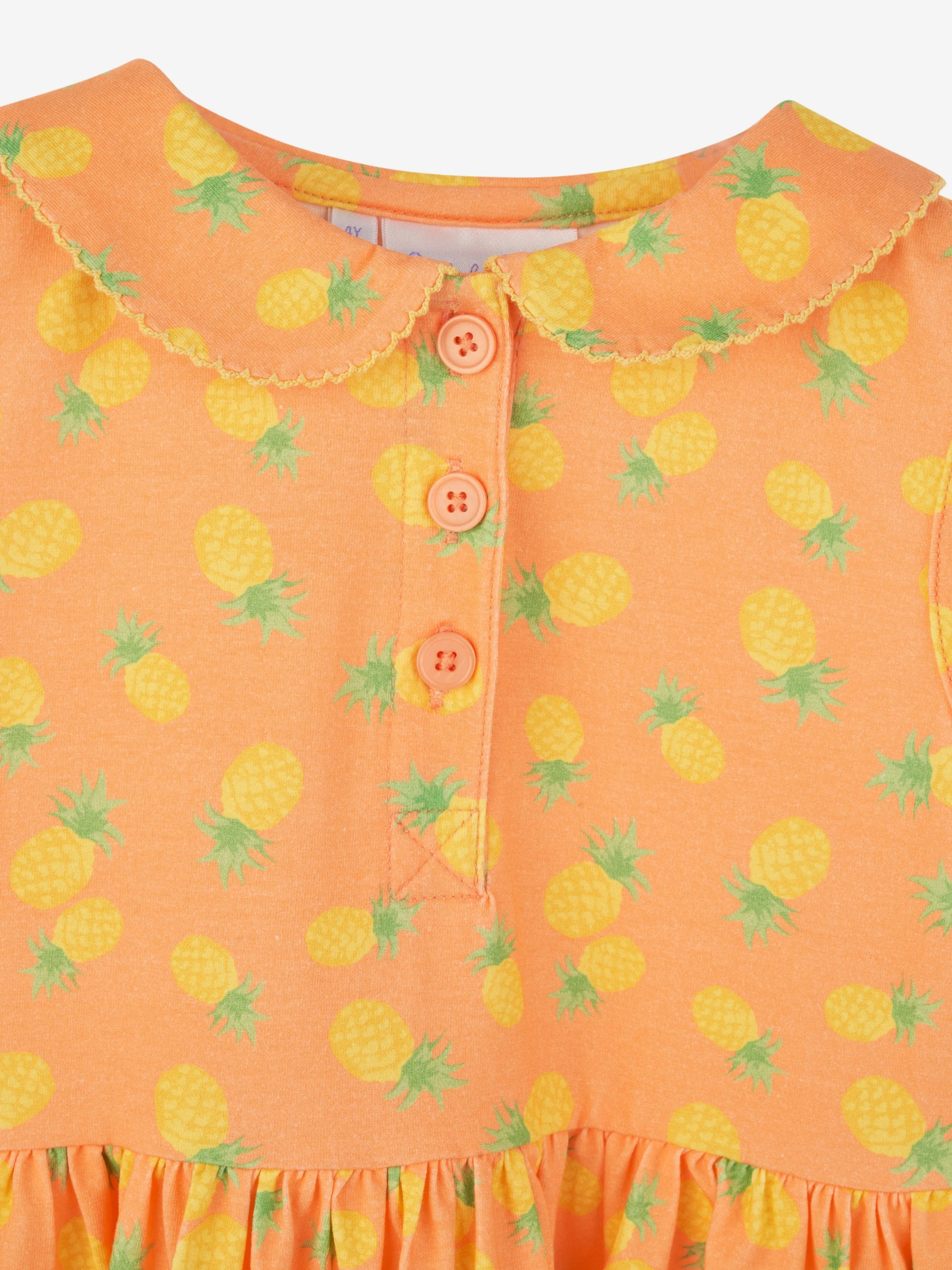 Rachel Riley Mädchen Ananas-Kleid in Orange