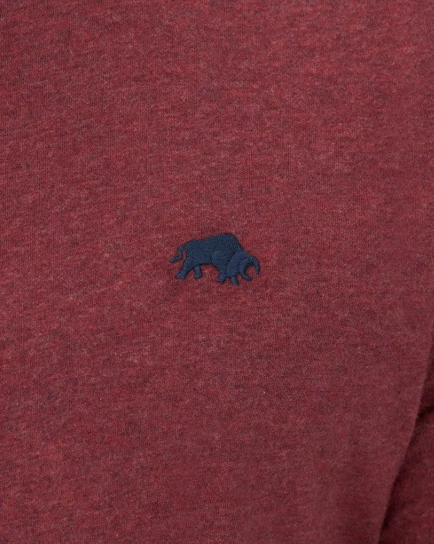 Raging Bull Bio-Rundhals-T-Shirt in Weinrot