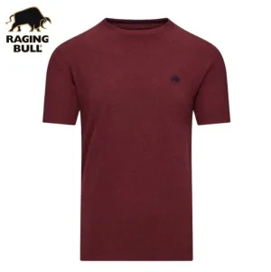 Raging Bull Bio-Rundhals-T-Shirt in Weinrot
