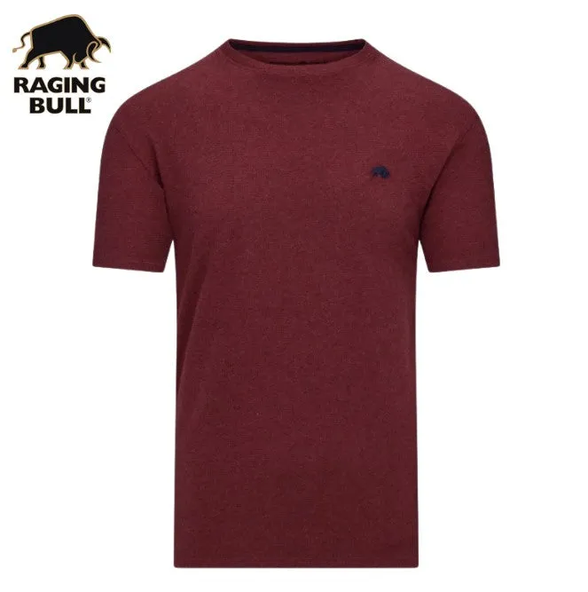 Raging Bull Bio-Rundhals-T-Shirt in Weinrot