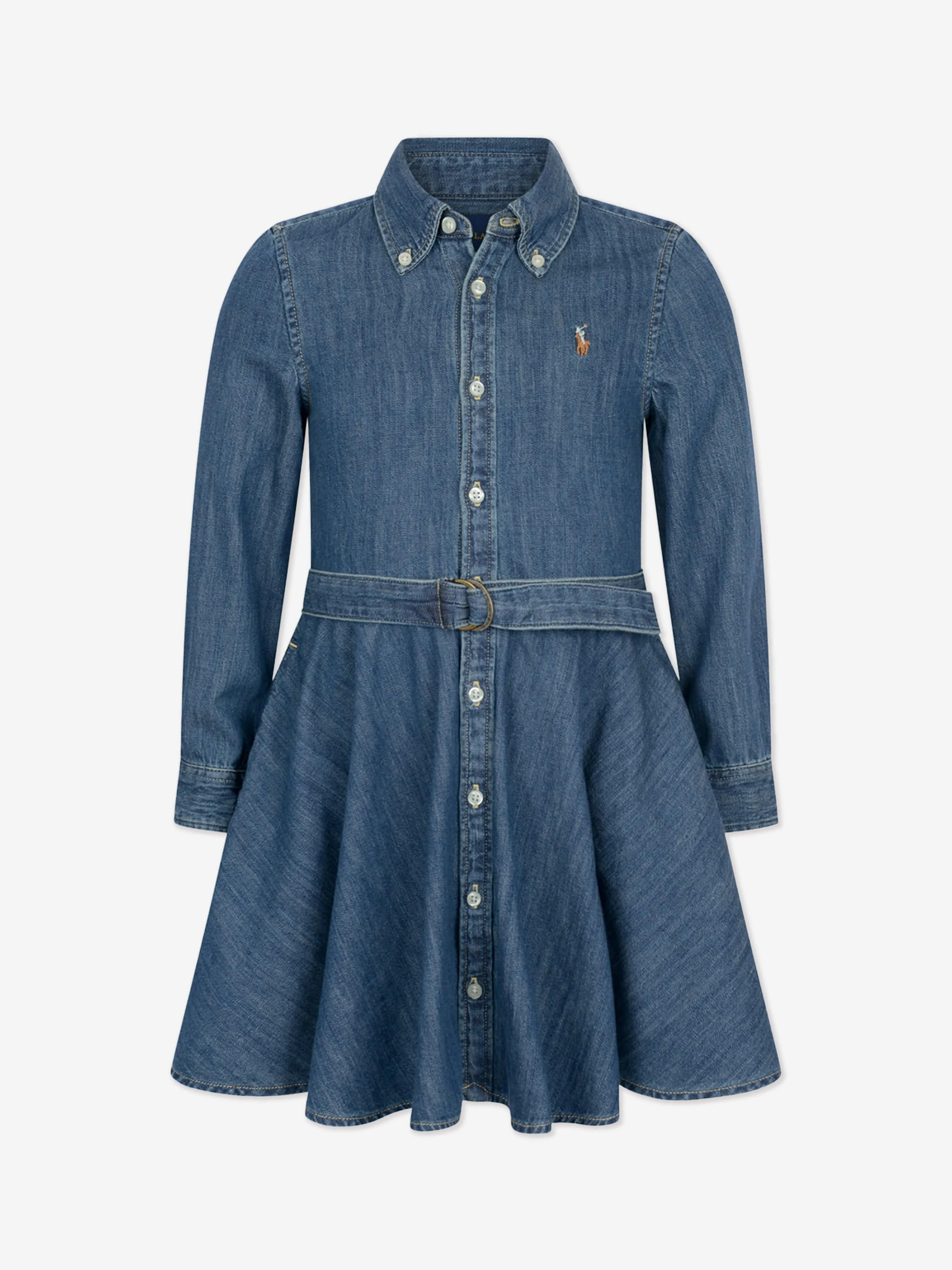 Ralph Lauren Mädchen Denim Hemdkleid in Blau