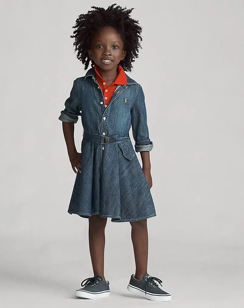 Ralph Lauren Mädchen Denim Hemdkleid in Blau