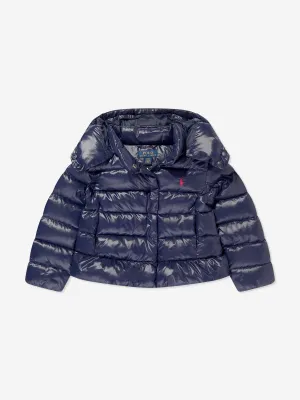 Ralph Lauren Mädchen Daunengefütterte Jacke in Marineblau