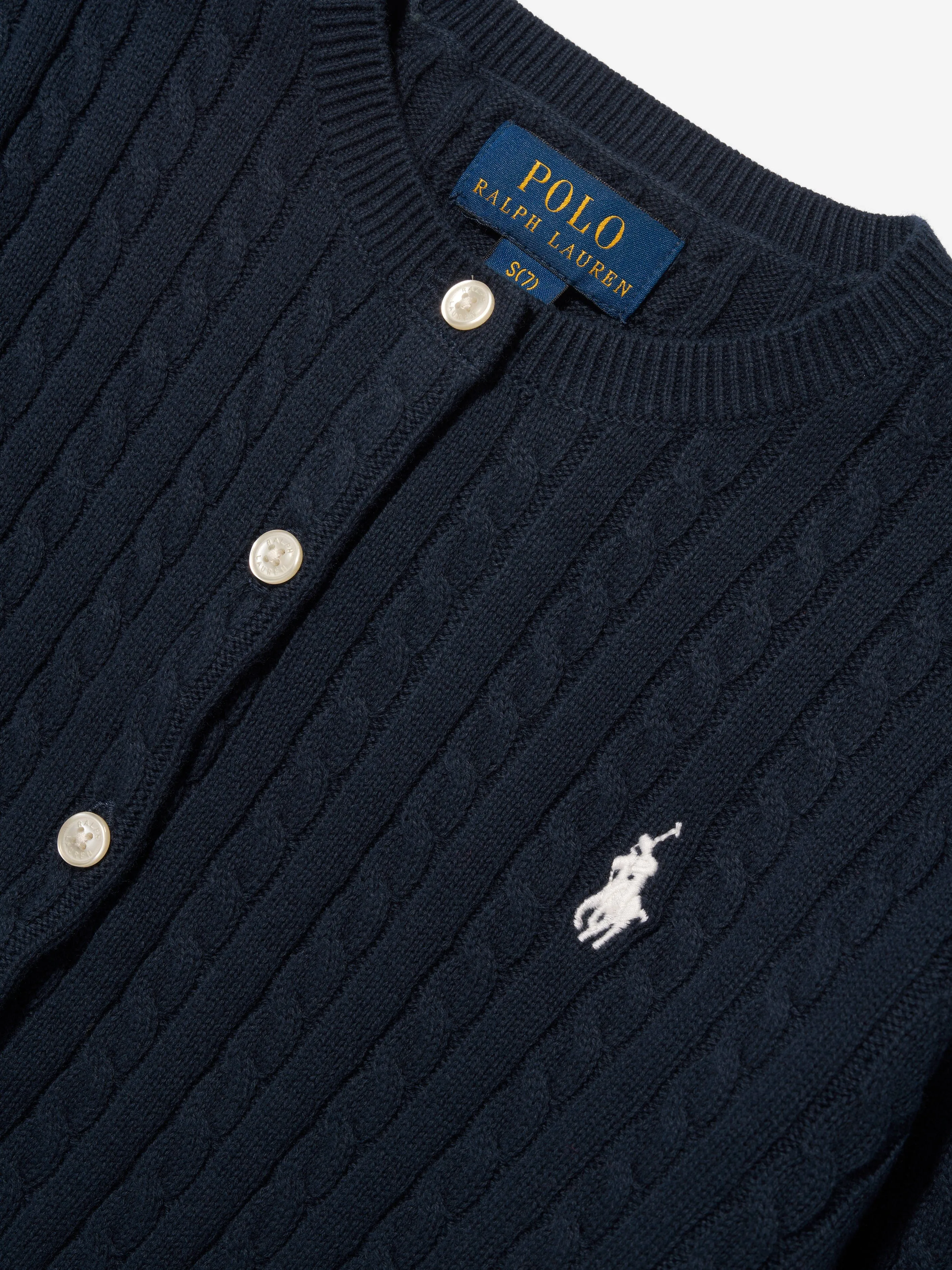 Ralph Lauren Mädchen Mini Rippstrick Cardigan in Marine