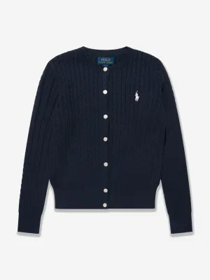 Ralph Lauren Mädchen Mini Rippstrick Cardigan in Marine
