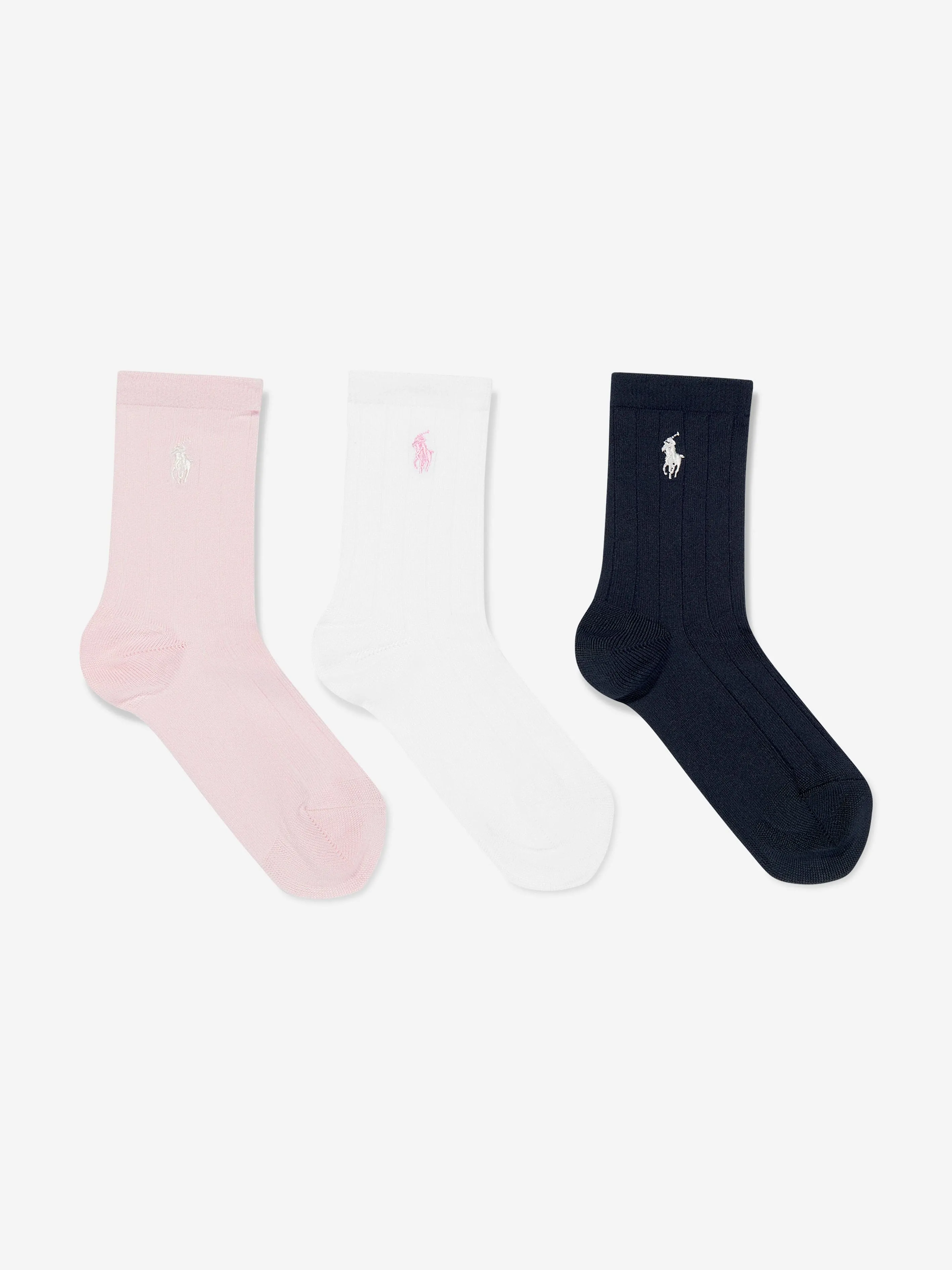 Ralph Lauren Mädchen Soft Ripp 3er Pack Socken-Set in Mehrfarben