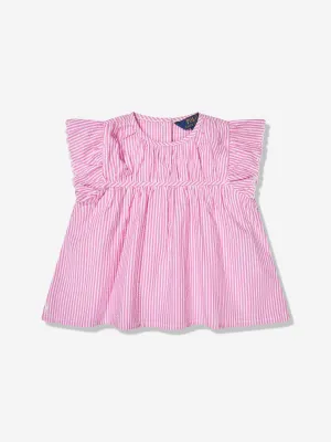 Ralph Lauren Mädchen gestreifte Bluse in Rosa