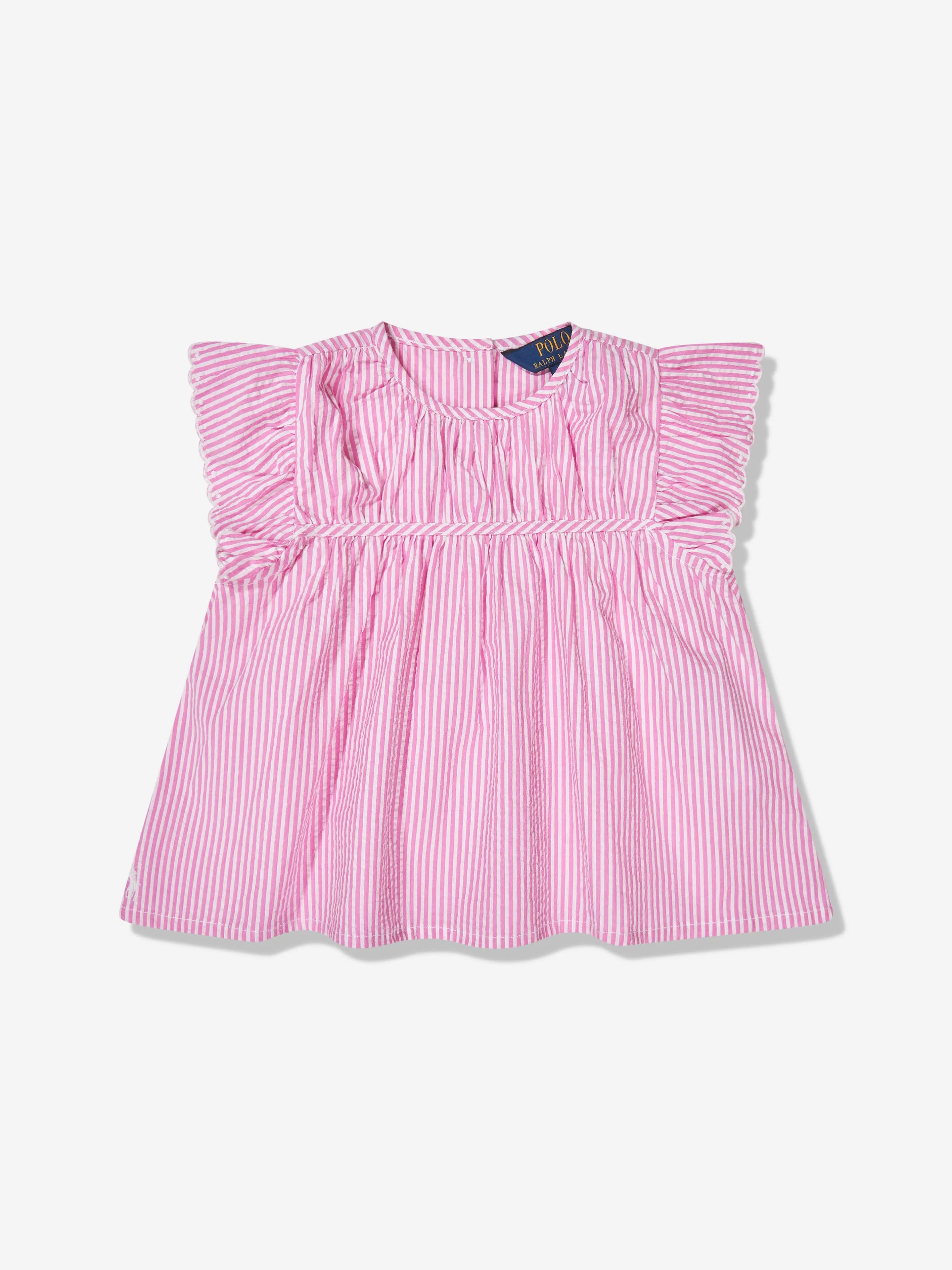 Ralph Lauren Mädchen gestreifte Bluse in Rosa