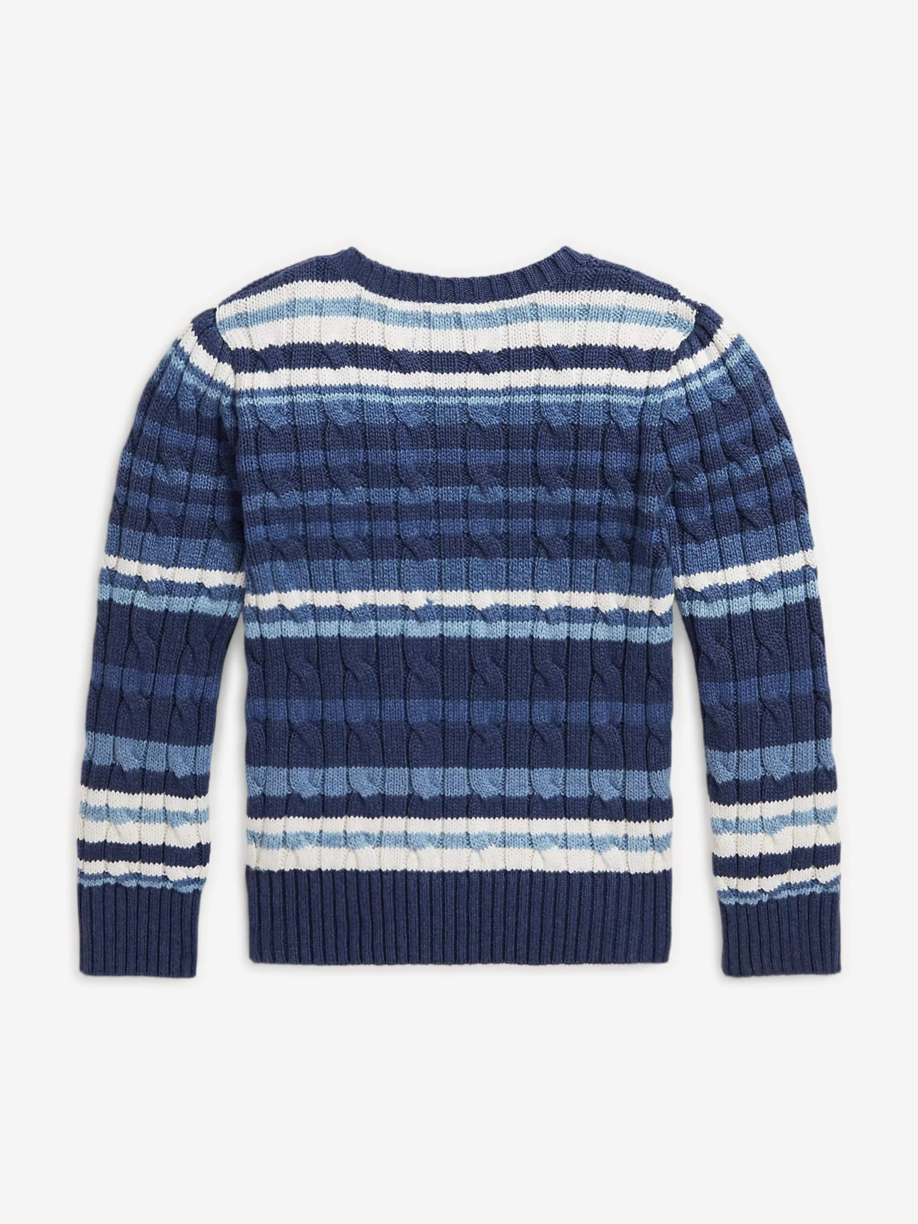 Ralph Lauren Mädchen Gestreifter Logo Pullover in Blau