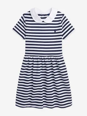 Ralph Lauren Mädchen Gestreiftes Polo-Kleid in Marine