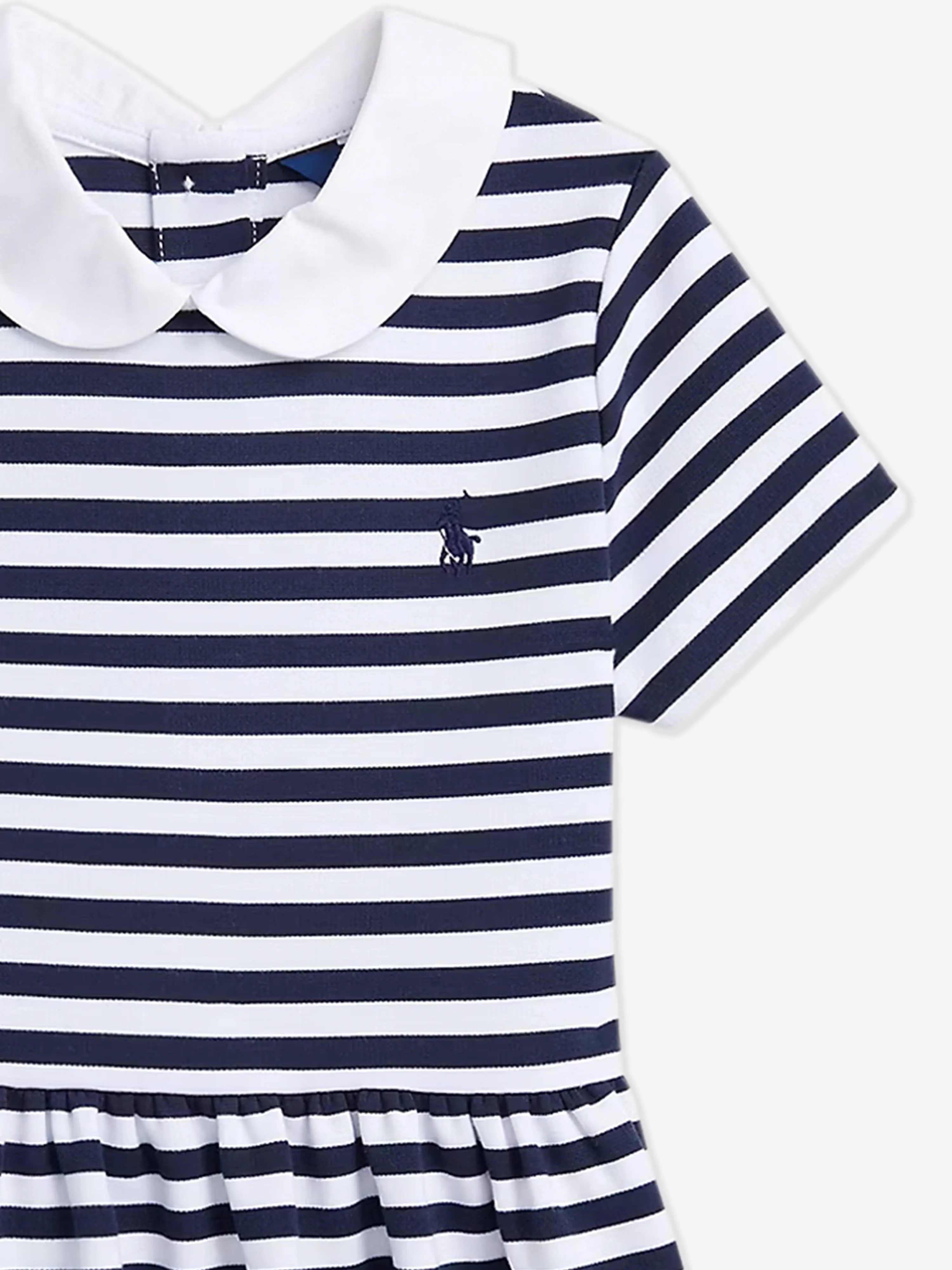 Ralph Lauren Mädchen Gestreiftes Polo-Kleid in Marine