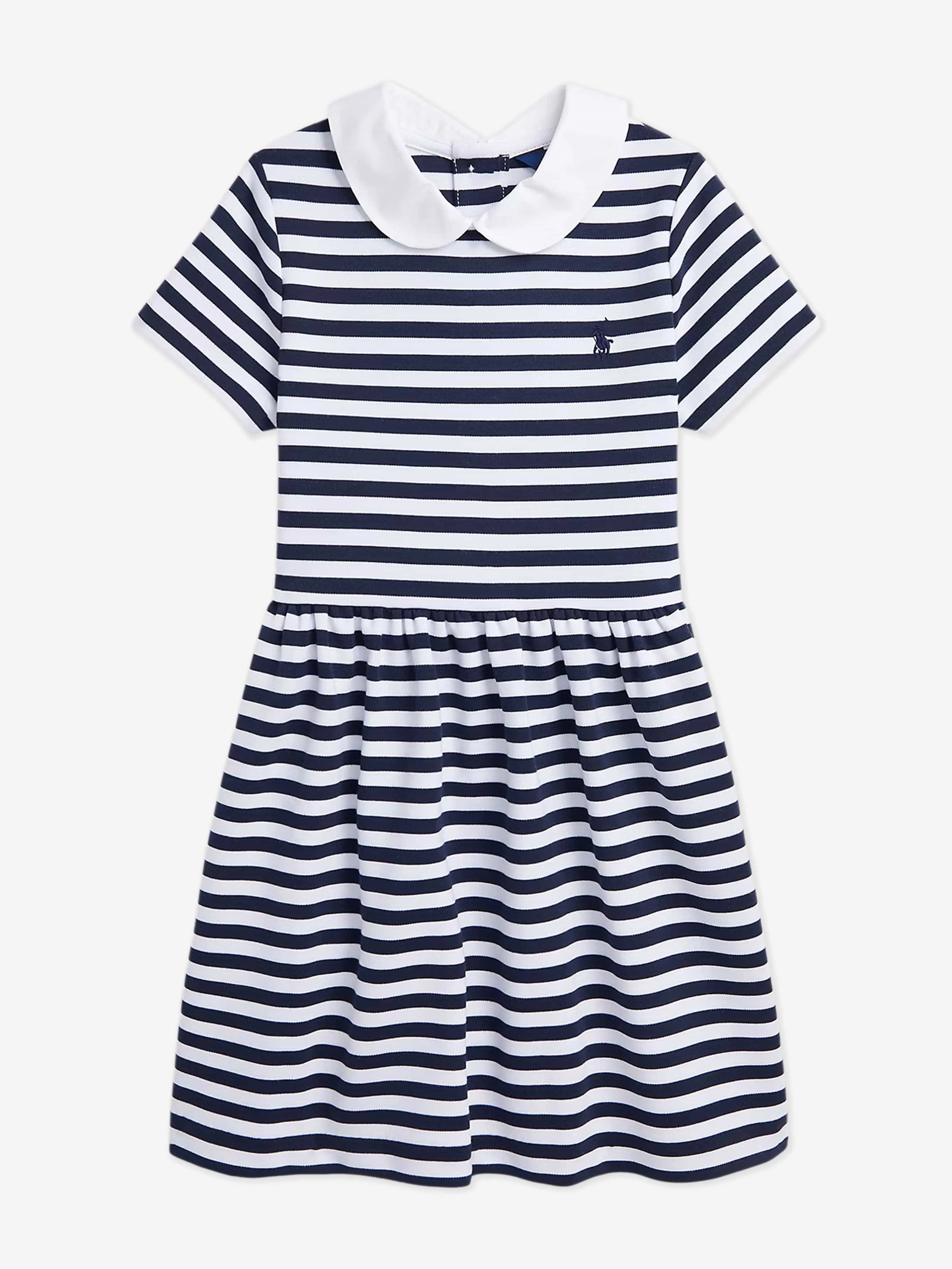 Ralph Lauren Mädchen Gestreiftes Polo-Kleid in Marine