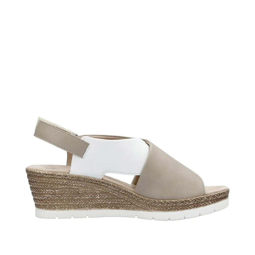 Rieker Schuhe 61975-62 Weiß/Ton Keilabsatz