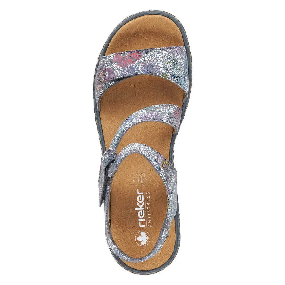 Rieker Schuhe 659C7-90 Blau Mehrfach Verstellbarer Klettverschluss