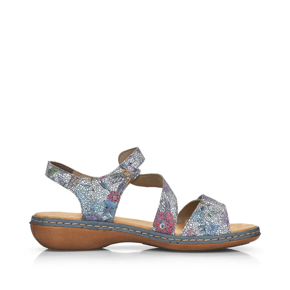 Rieker Schuhe 659C7-90 Blau Mehrfach Verstellbarer Klettverschluss