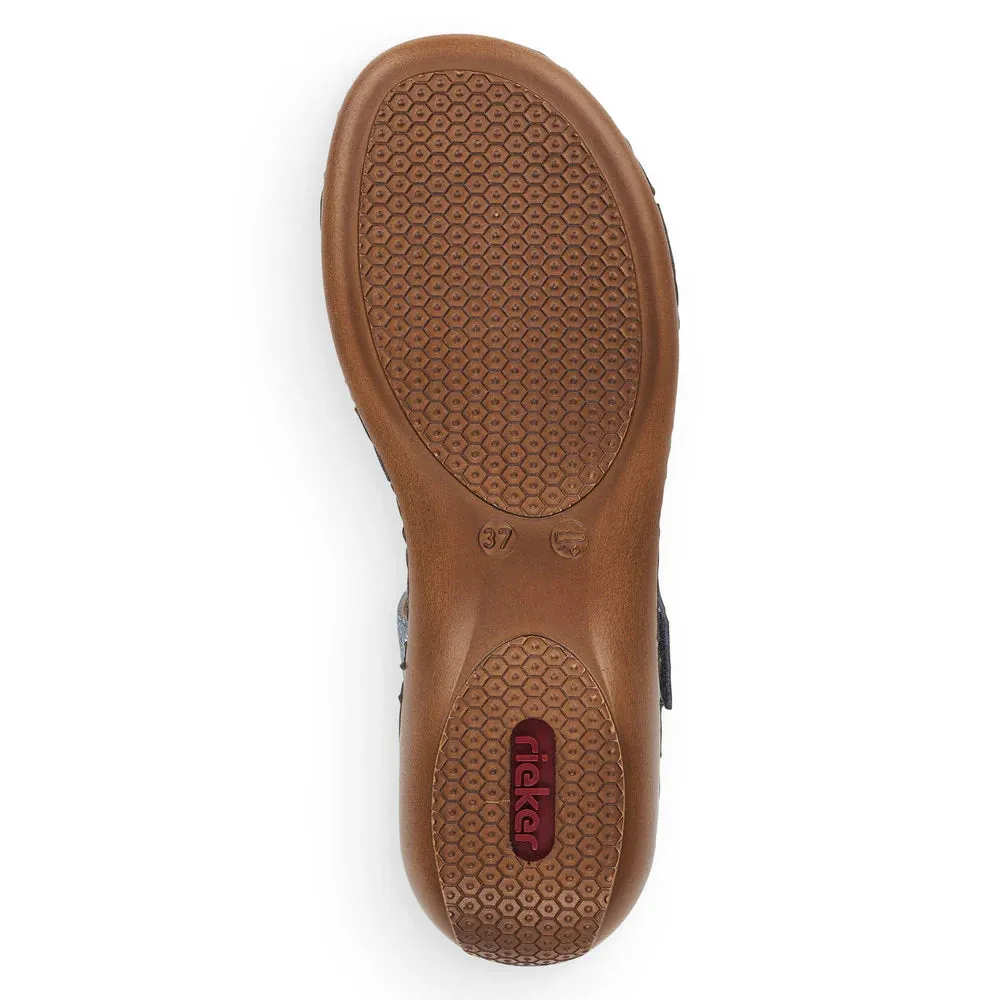 Rieker Schuhe 659C7-90 Blau Mehrfach Verstellbarer Klettverschluss