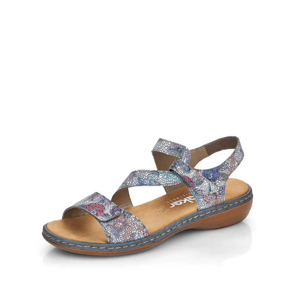 Rieker Schuhe 659C7-90 Blau Mehrfach Verstellbarer Klettverschluss