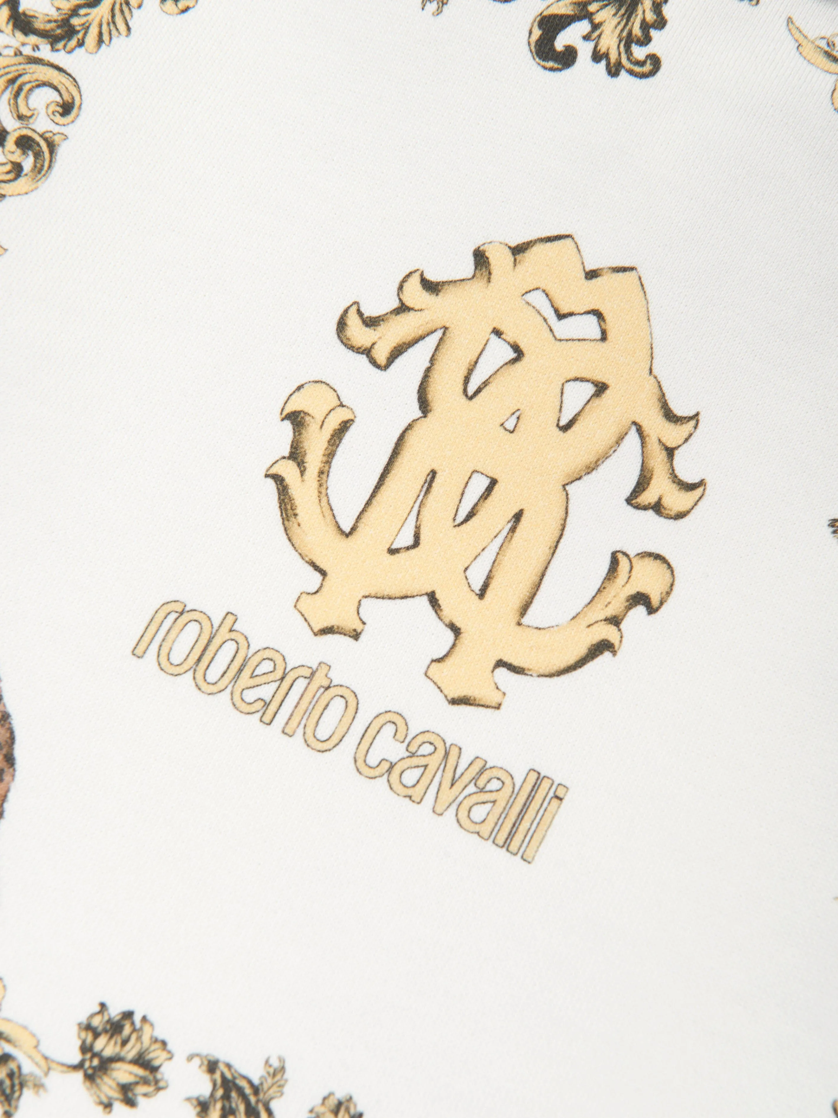 Roberto Cavalli Girls Arabesque Fleece Kleid in Weiß