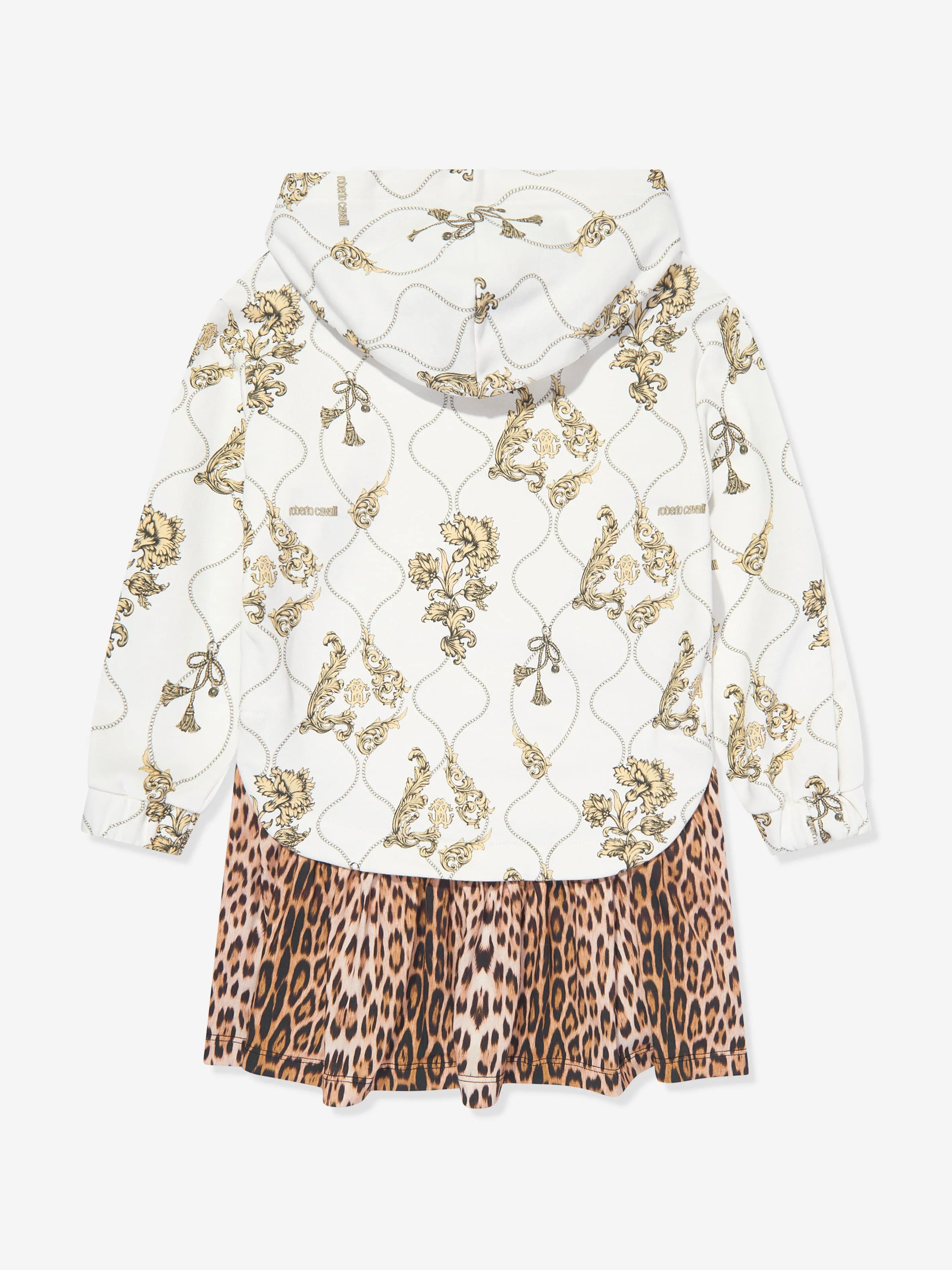 Roberto Cavalli Girls Arabesque Fleece Kleid in Weiß