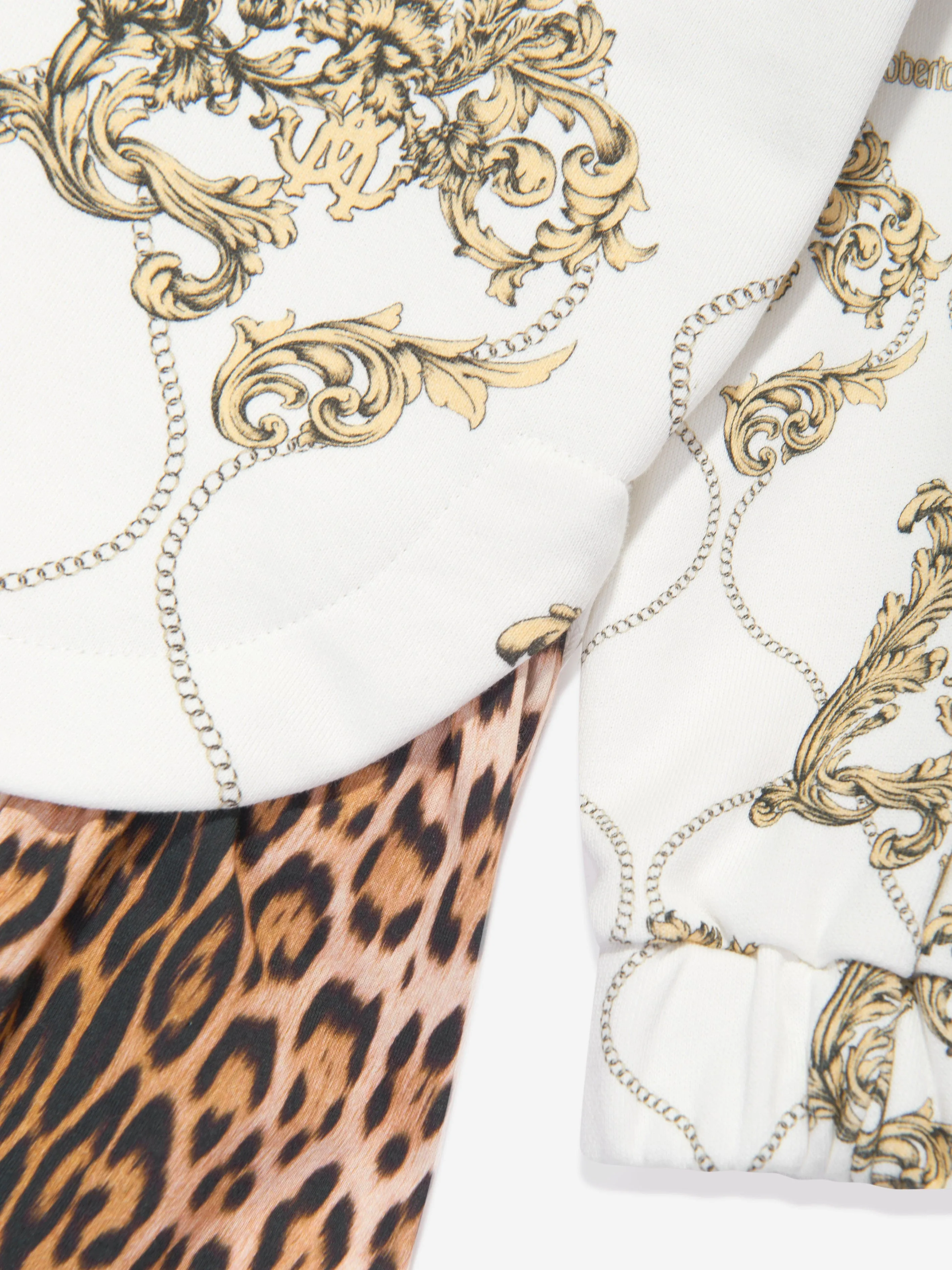 Roberto Cavalli Girls Arabesque Fleece Kleid in Weiß