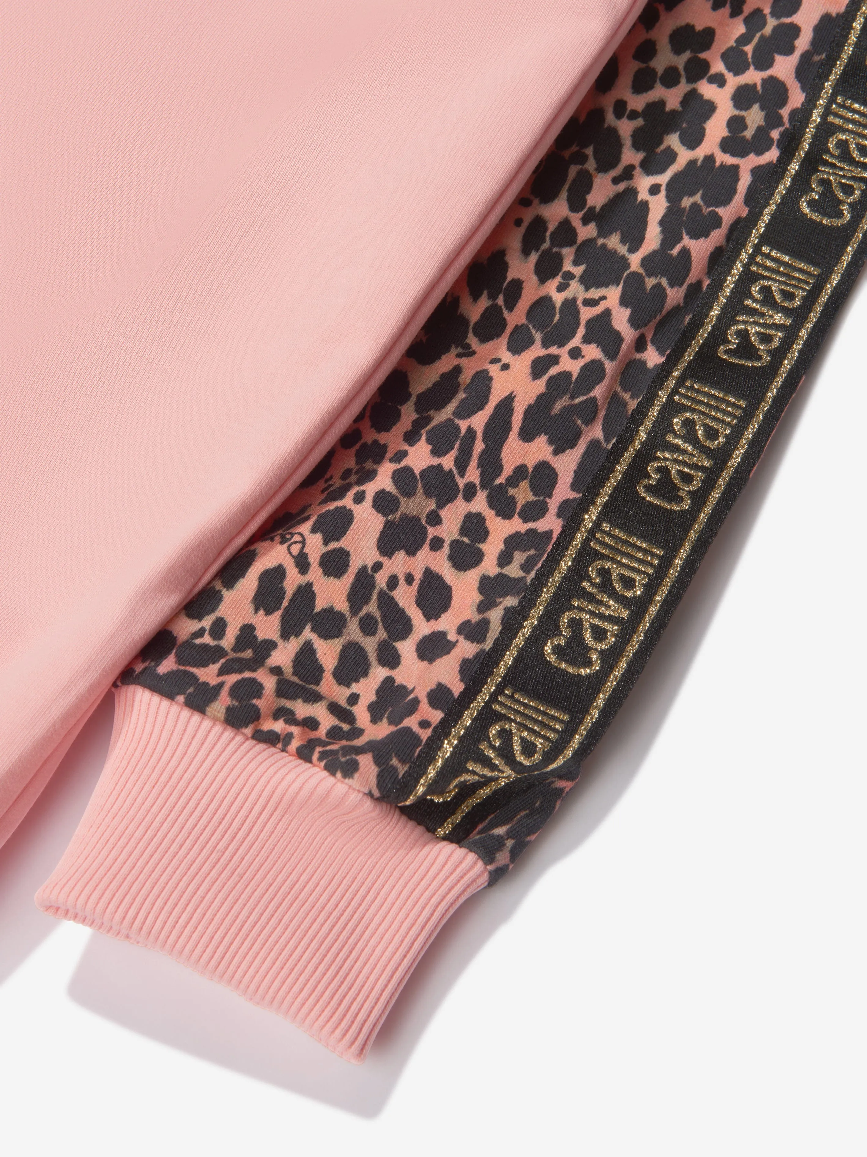 Roberto Cavalli Girls Baumwoll-Leopardenprint Logo Kapuzenpullover