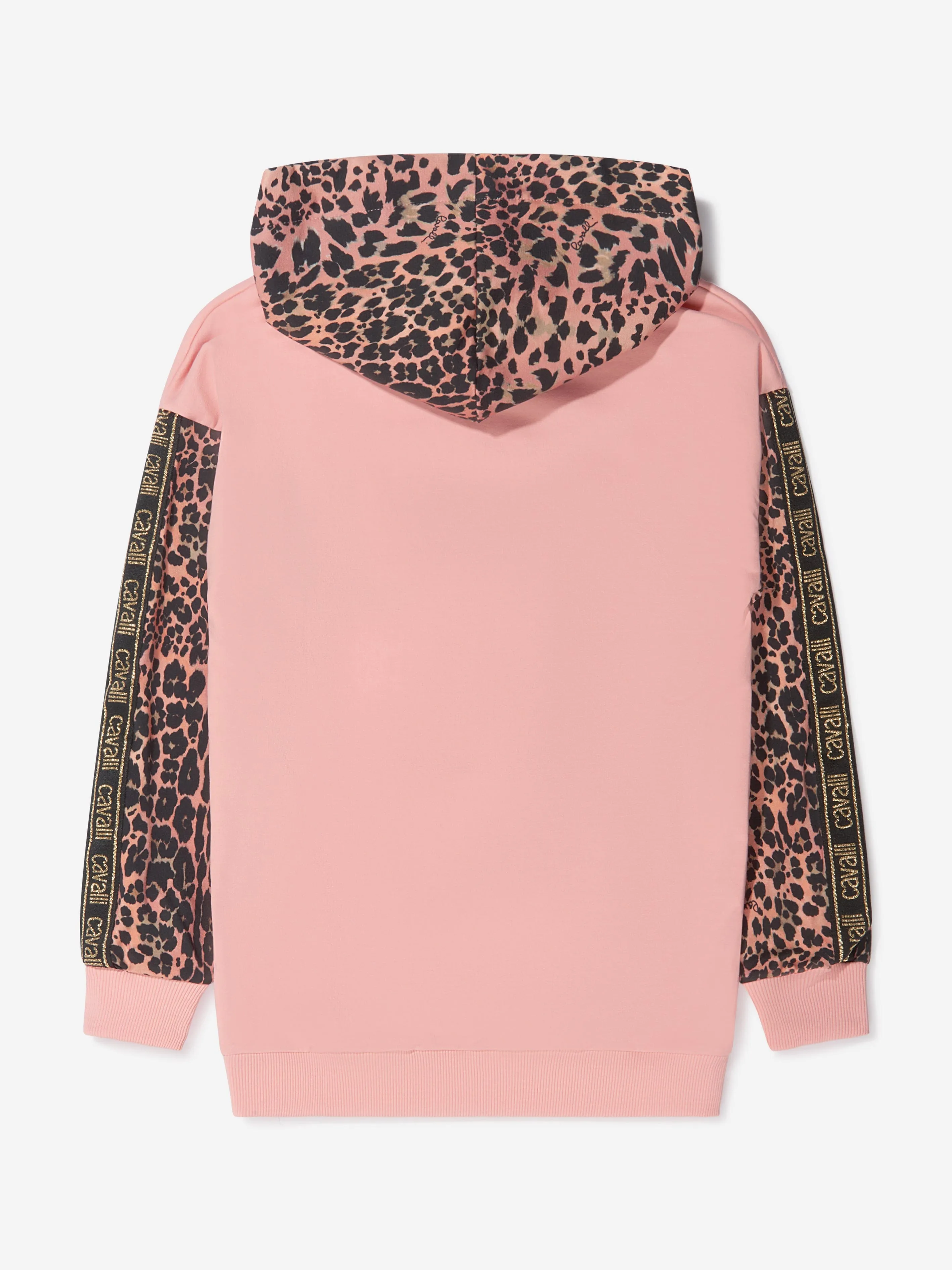 Roberto Cavalli Girls Baumwoll-Leopardenprint Logo Kapuzenpullover