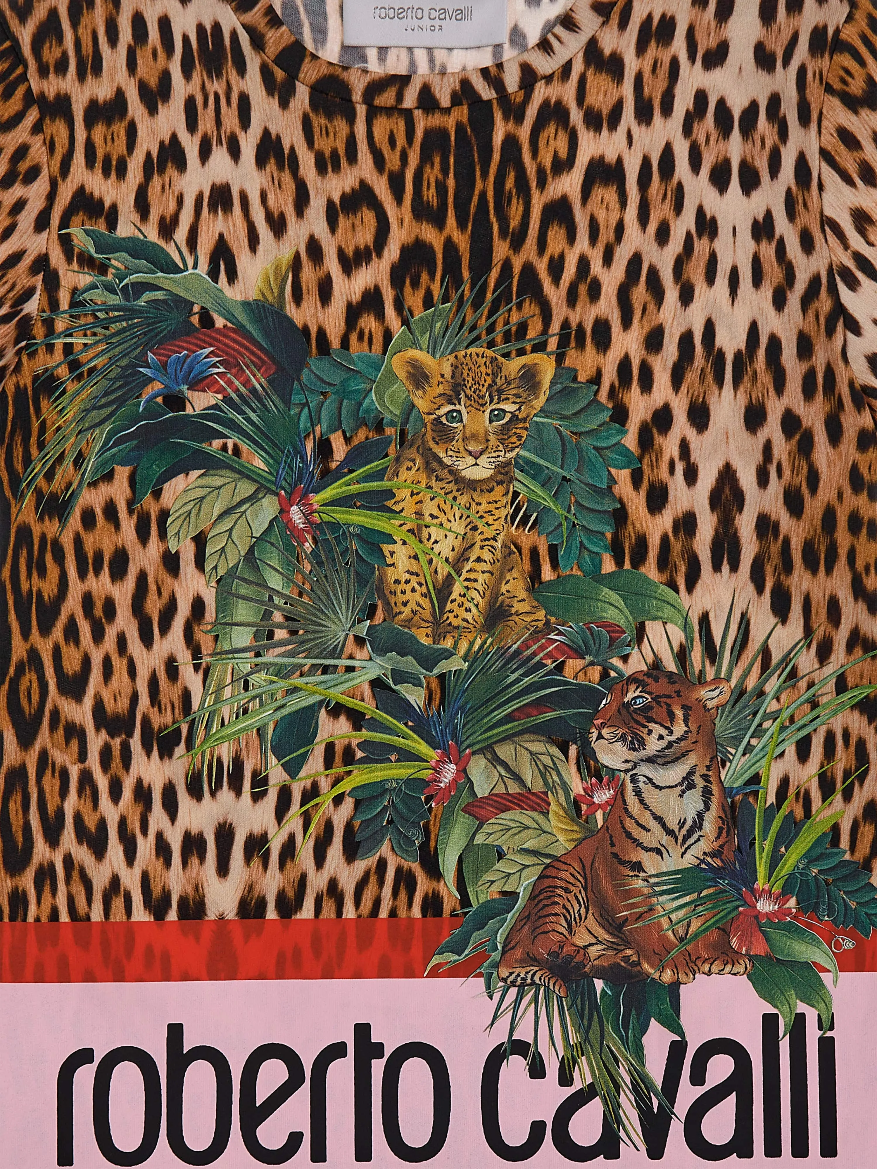 Roberto Cavalli Girls Leoparden-Print T-Shirt in Braun