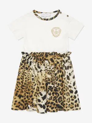 Roberto Cavalli Girls Seide und Jersey Jaguar in Weiß