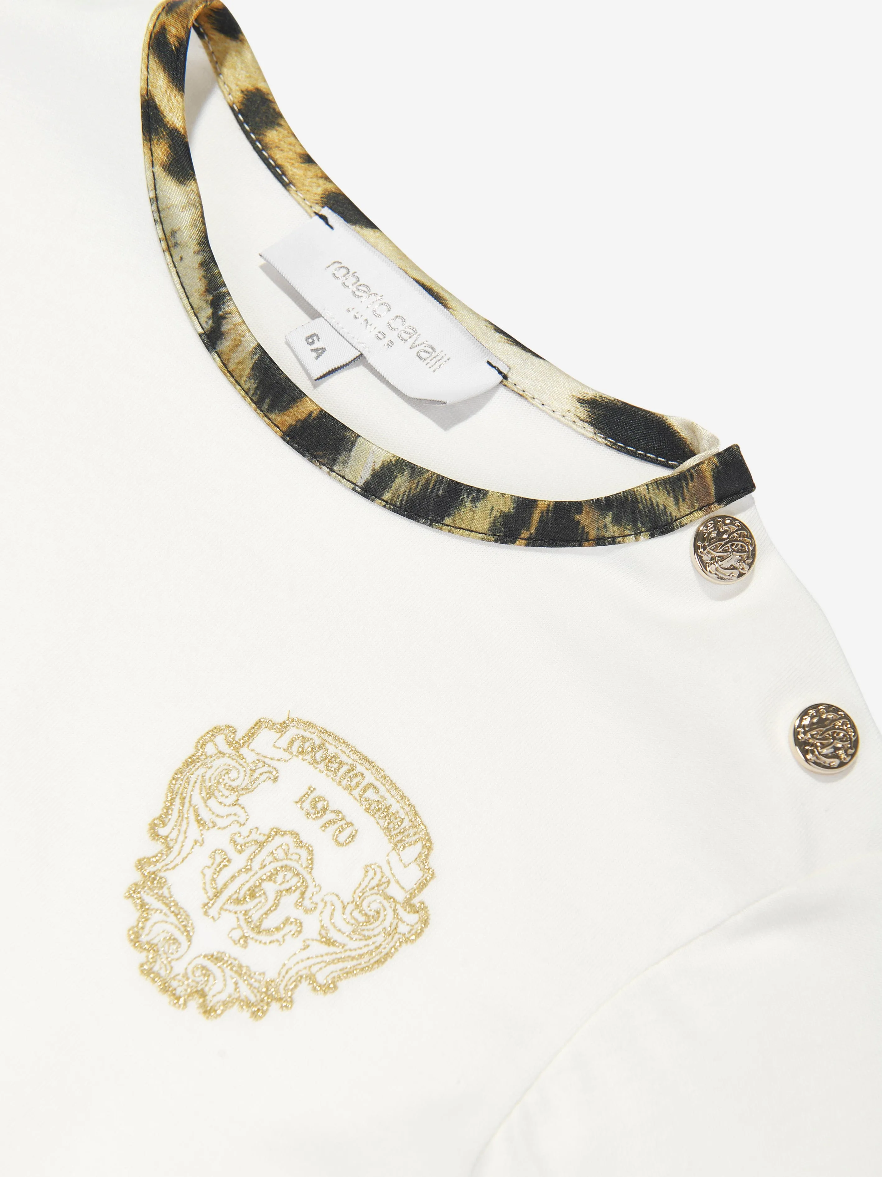 Roberto Cavalli Girls Seide und Jersey Jaguar in Weiß