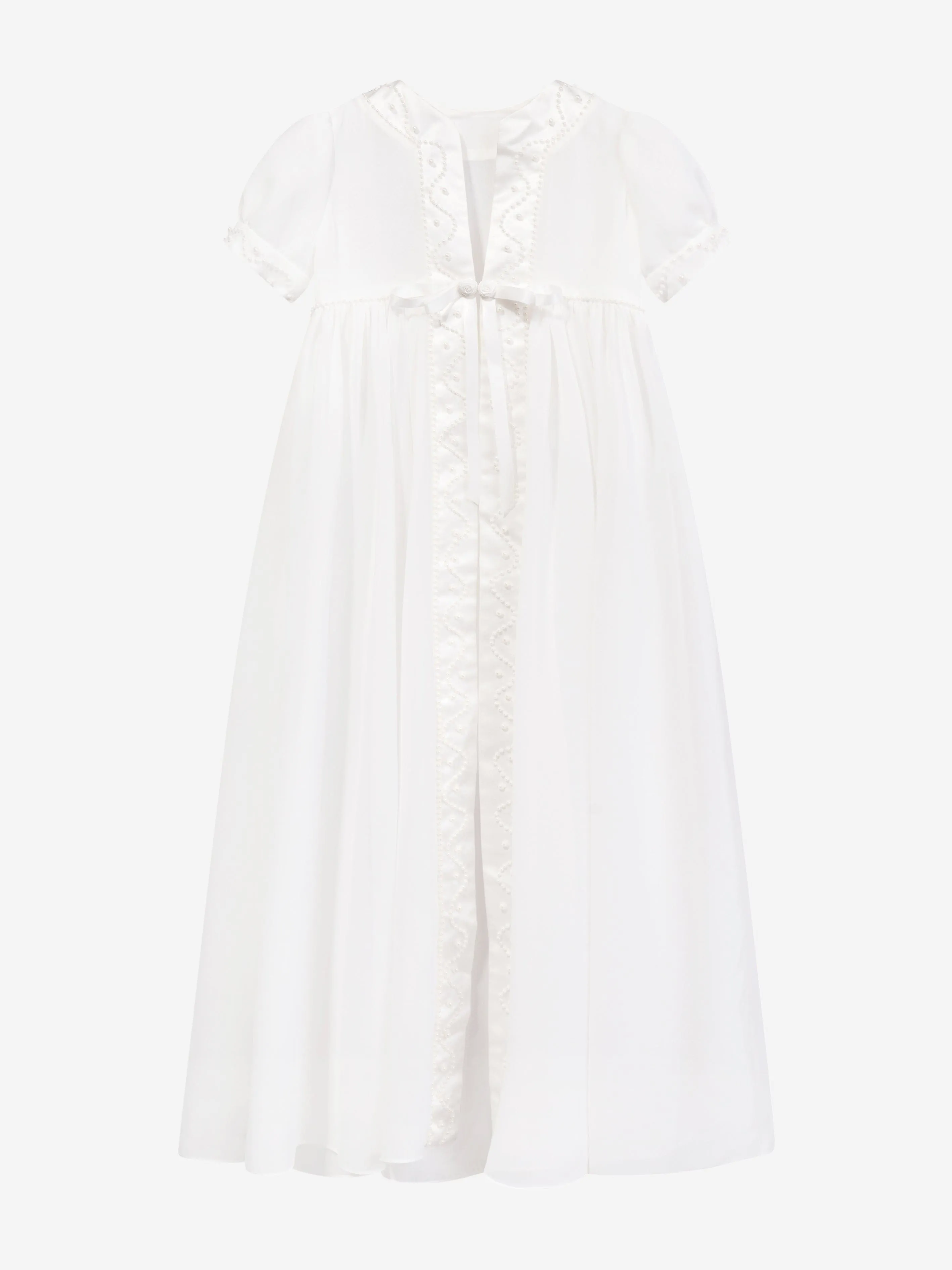 Sarah Louise Baby Girls Taufkleid Mantel und Häubchen in Elfenbein