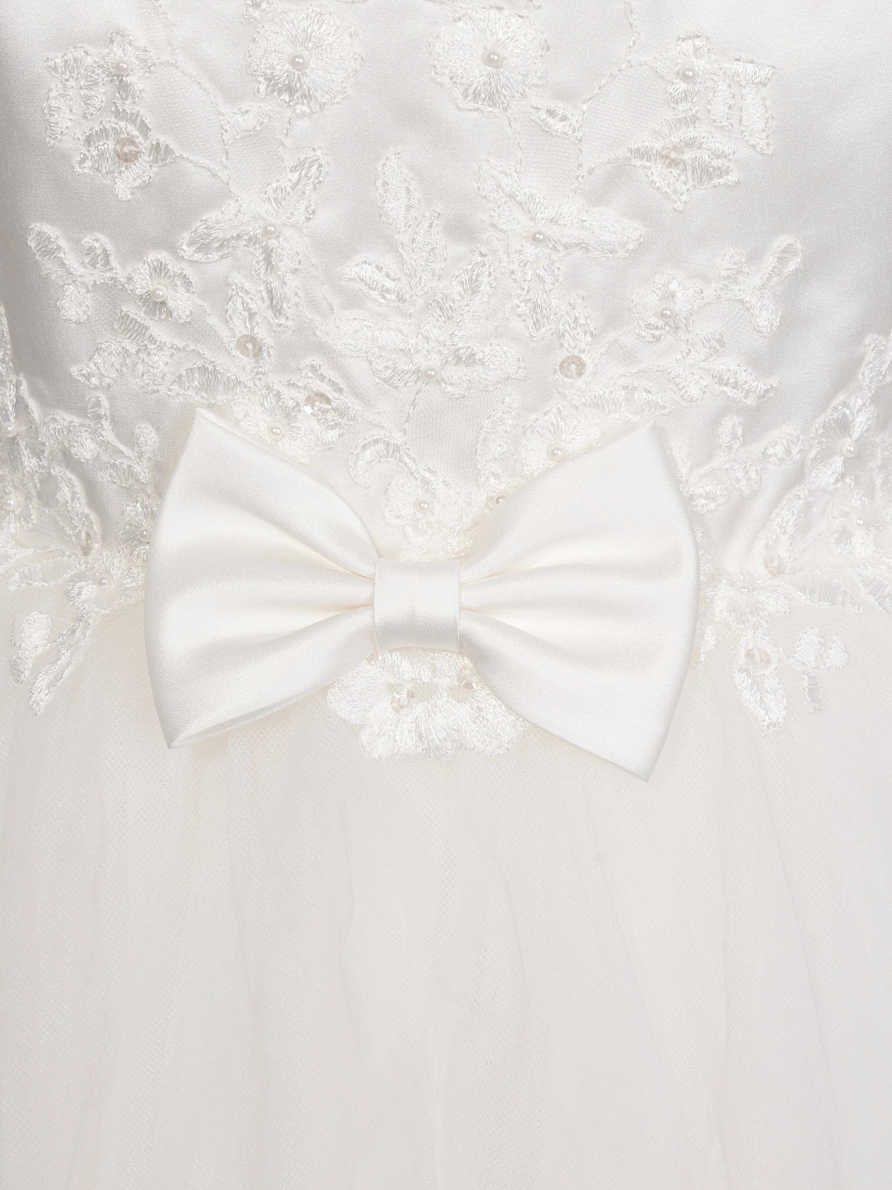 Sarah Louise Mädchen Ballerina-Länge Festkleid in Elfenbein