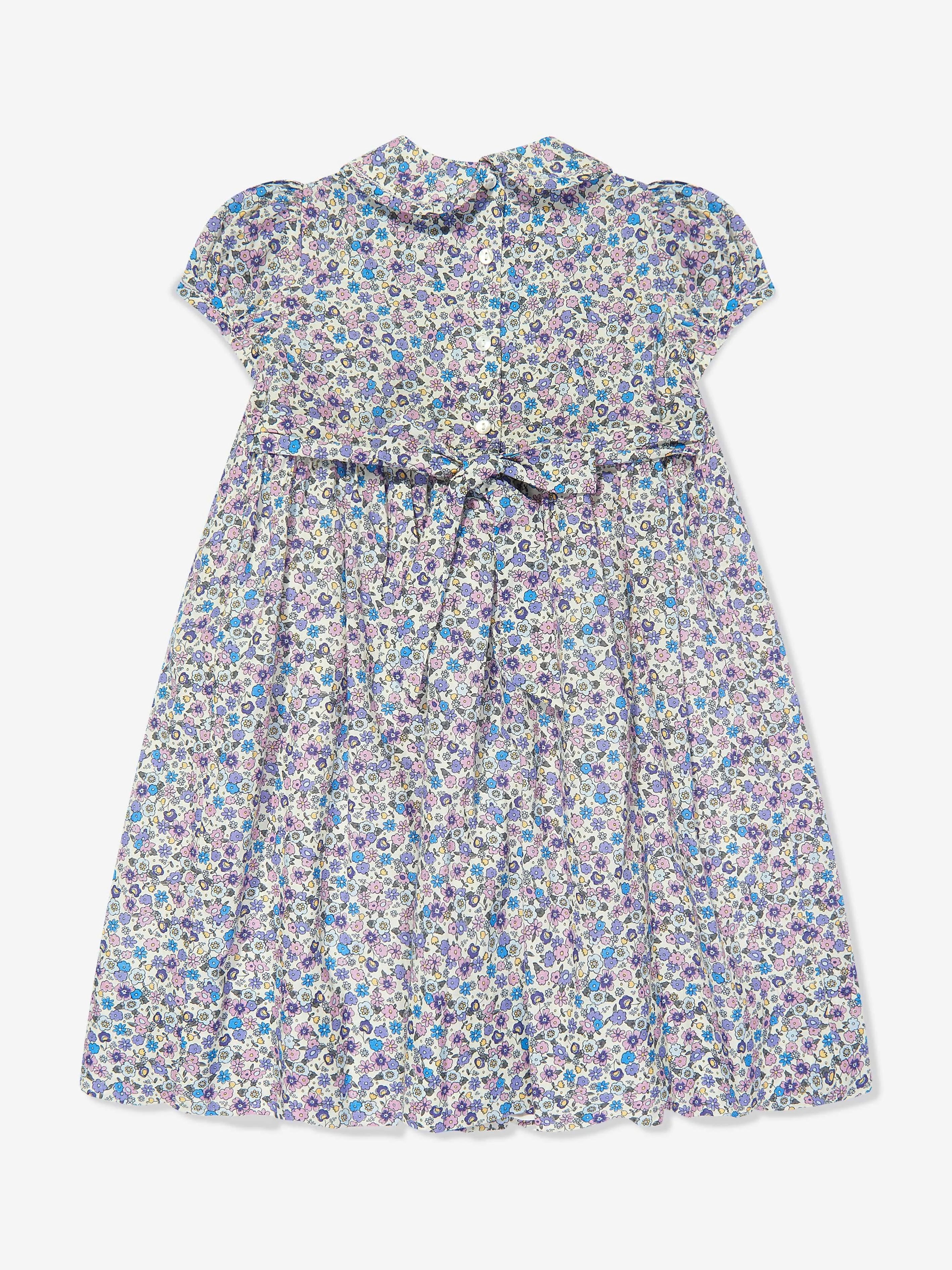 Sarah Louise Mädchen Baumwoll-Blumenkleid in Lila