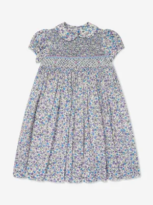 Sarah Louise Mädchen Baumwoll-Blumenkleid in Lila