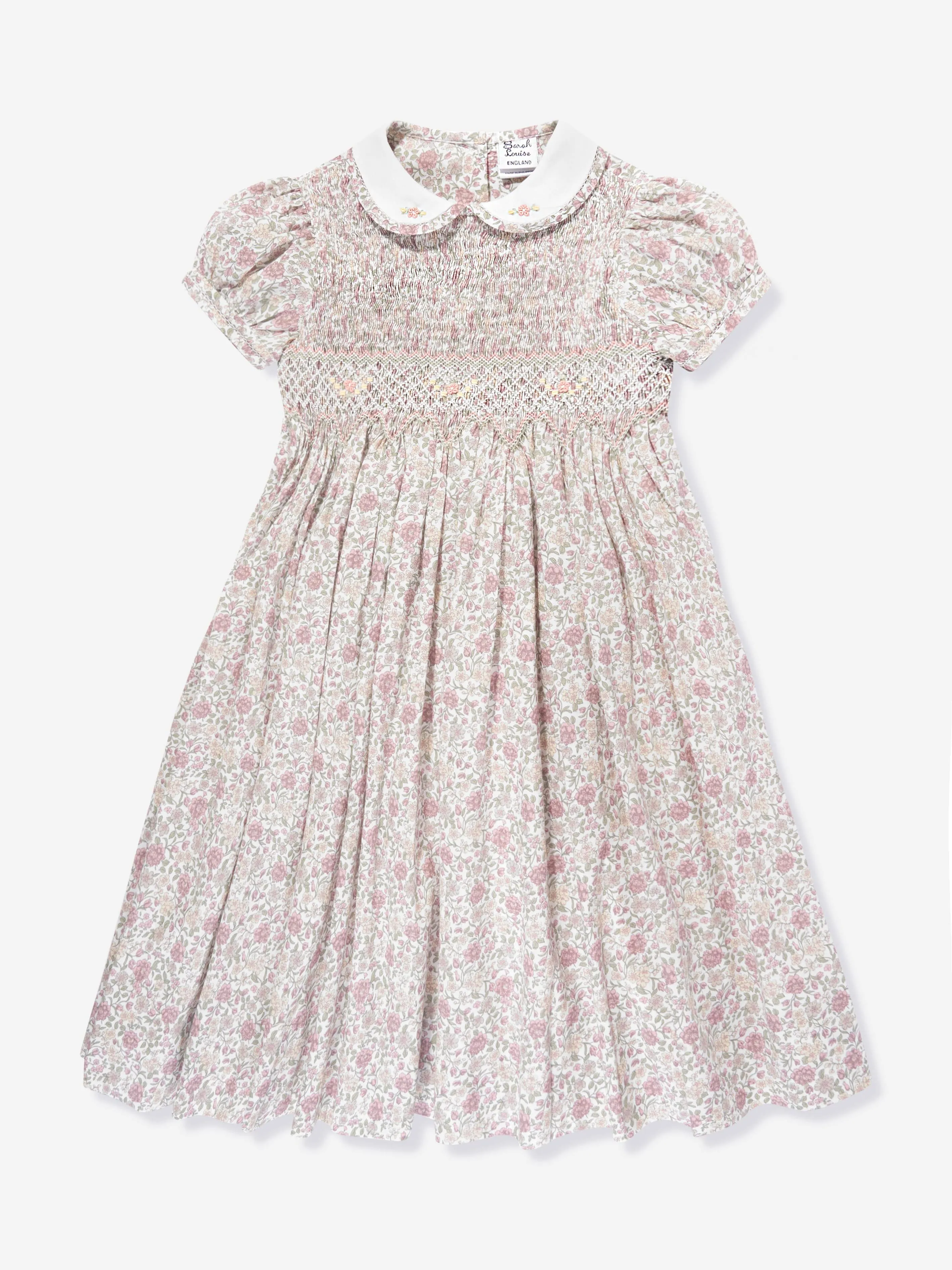 Sarah Louise Mädchen Blumen Baumwollkleid in Mehrfarbig