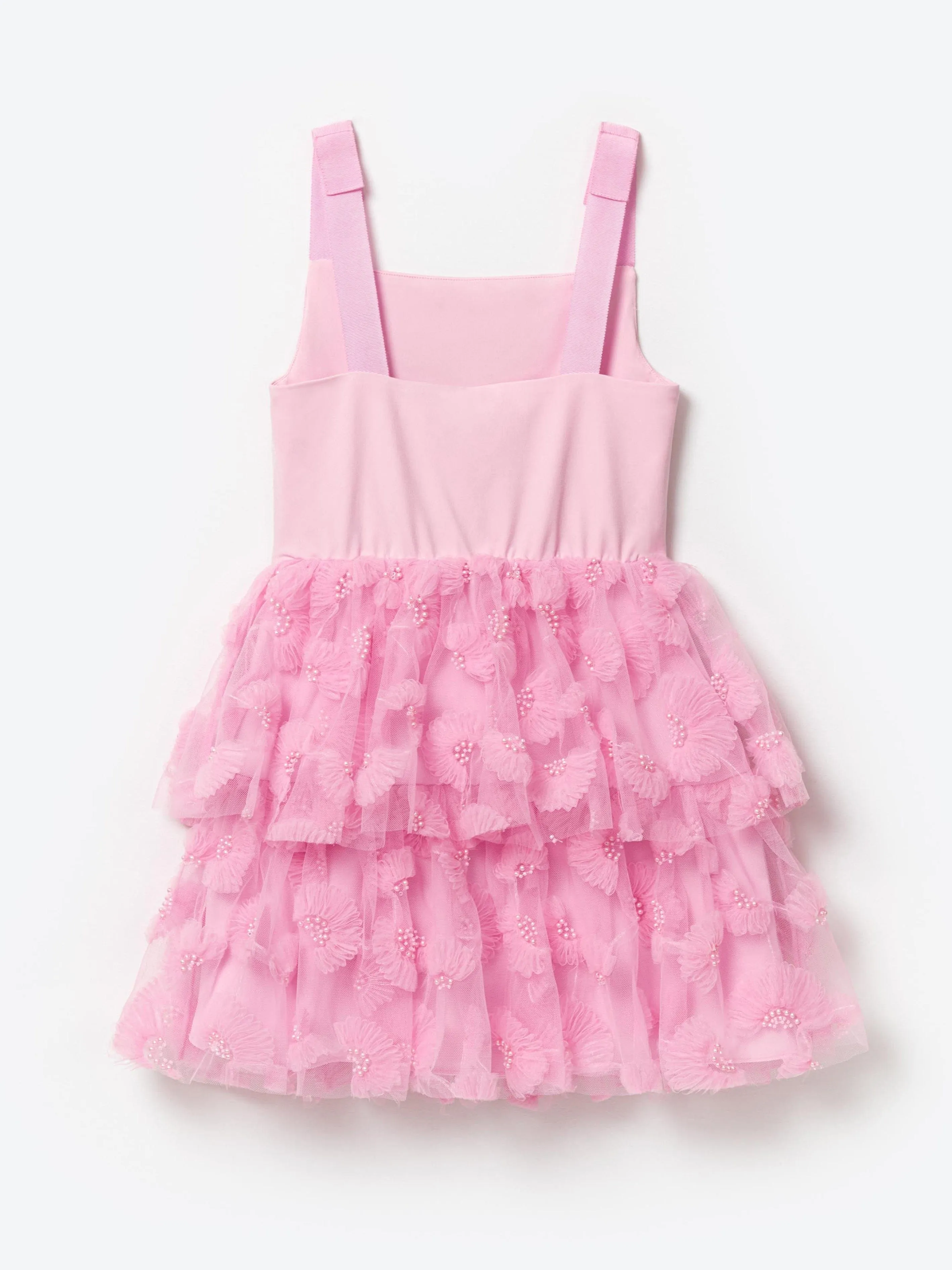 Self Portrait Mädchen Jersey und Tüll Kleid in Rosa