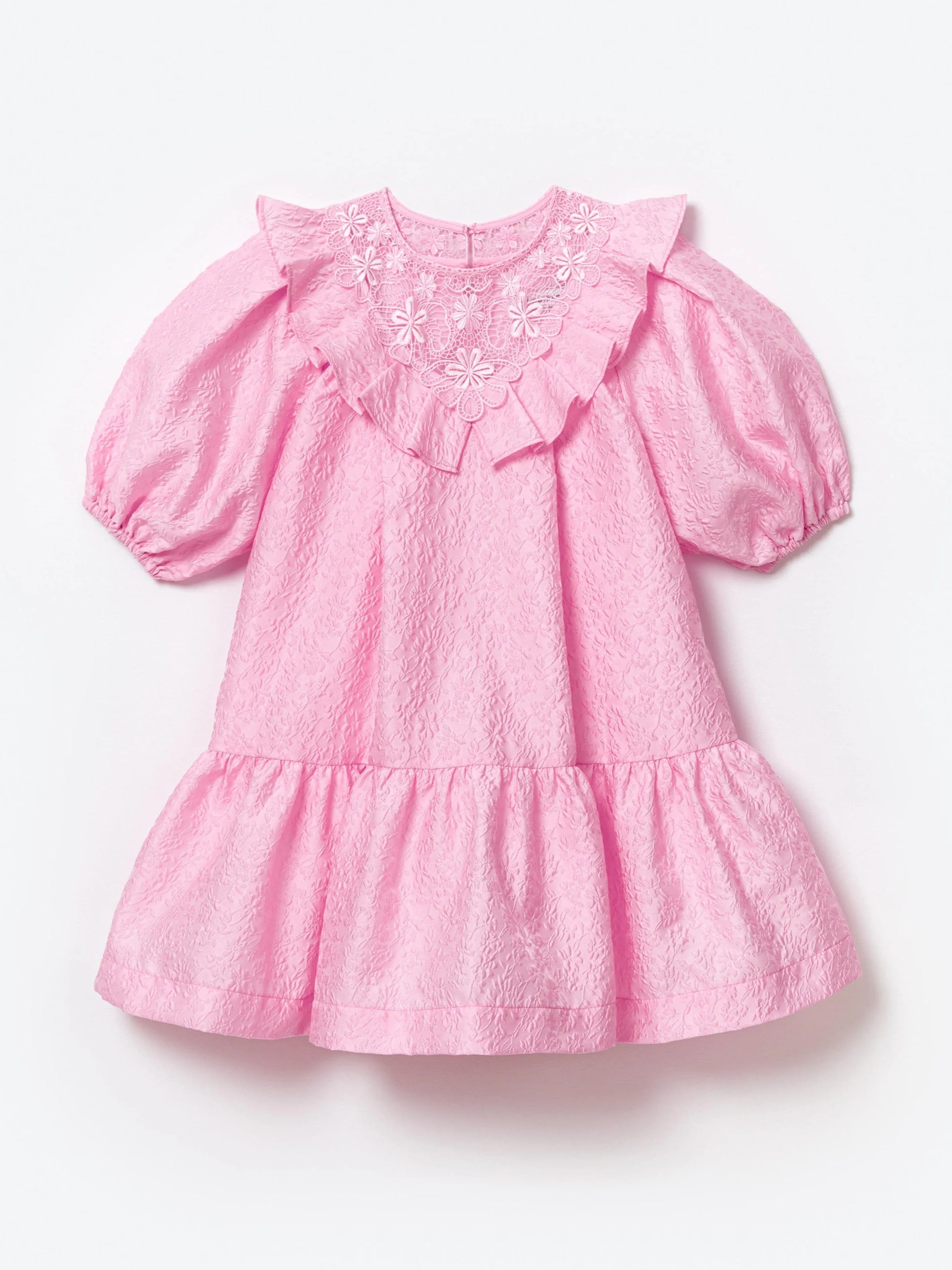 Self Portrait Mädchen Strukturiertes Krepp-Minikleid in Rosa