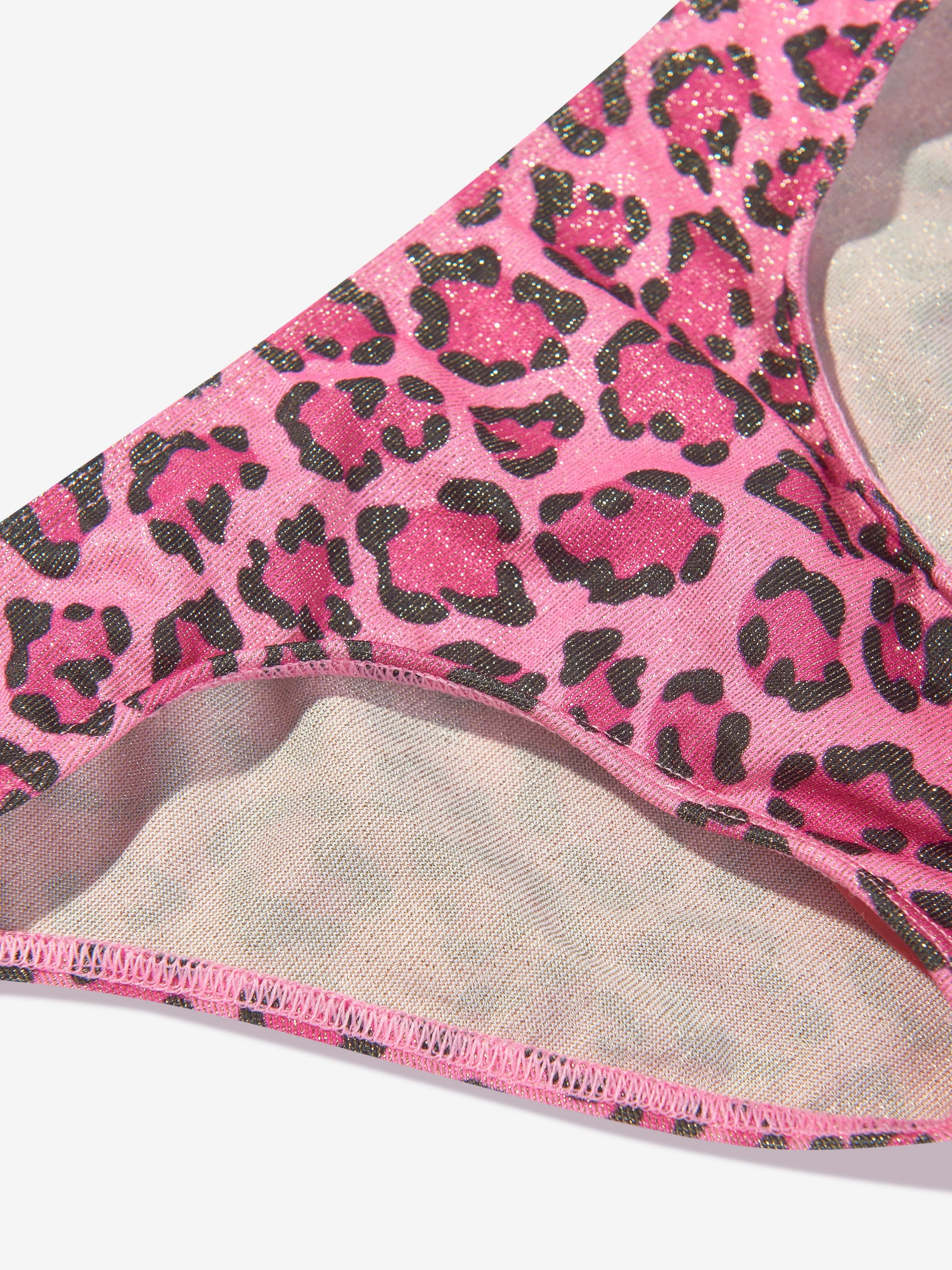 Selini Action Girls Leopard- und Blumen-Bikini in Pink