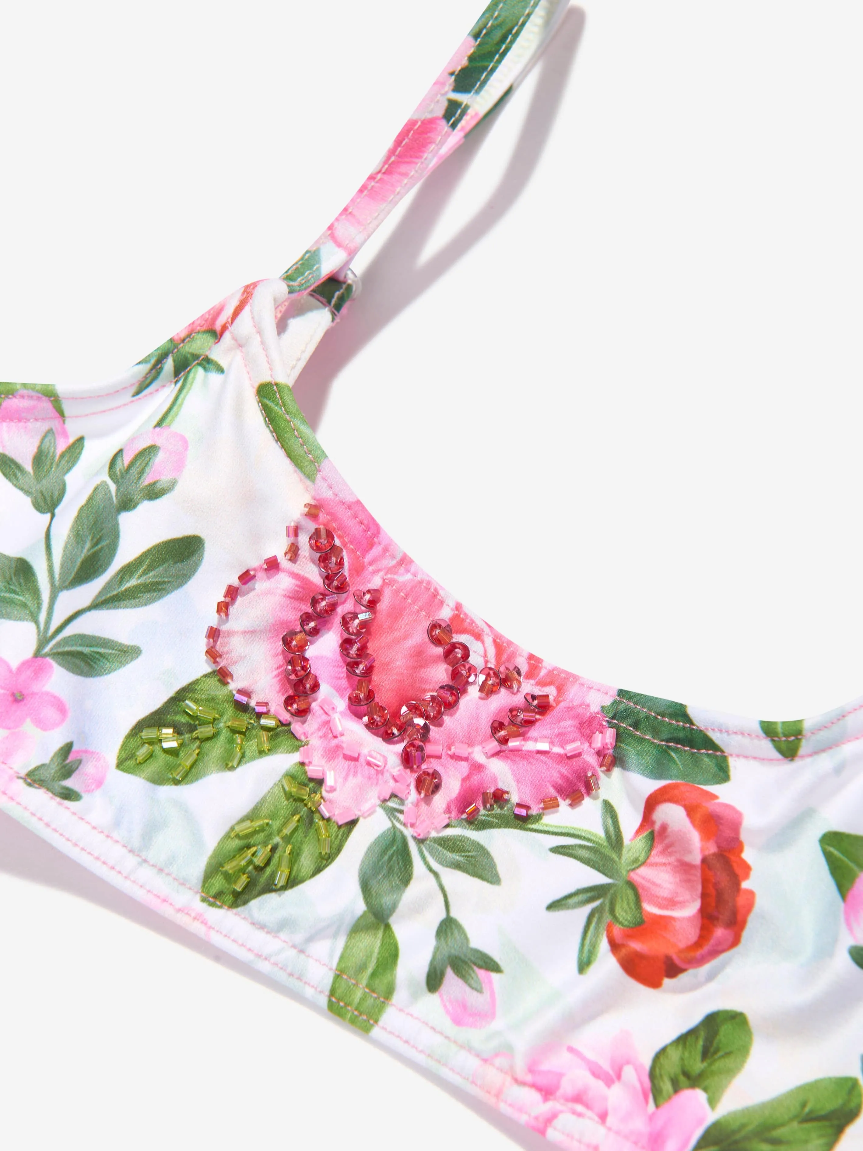 Selini Action Girls Leopard- und Blumen-Bikini in Pink