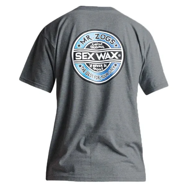 Sex Wax SS T-Shirt - Schwarz - Weiß - Htr Grau