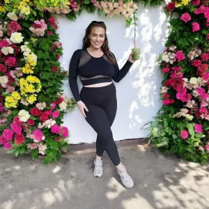 Kurze, blickdichte Leggings - Schwarz (V2)