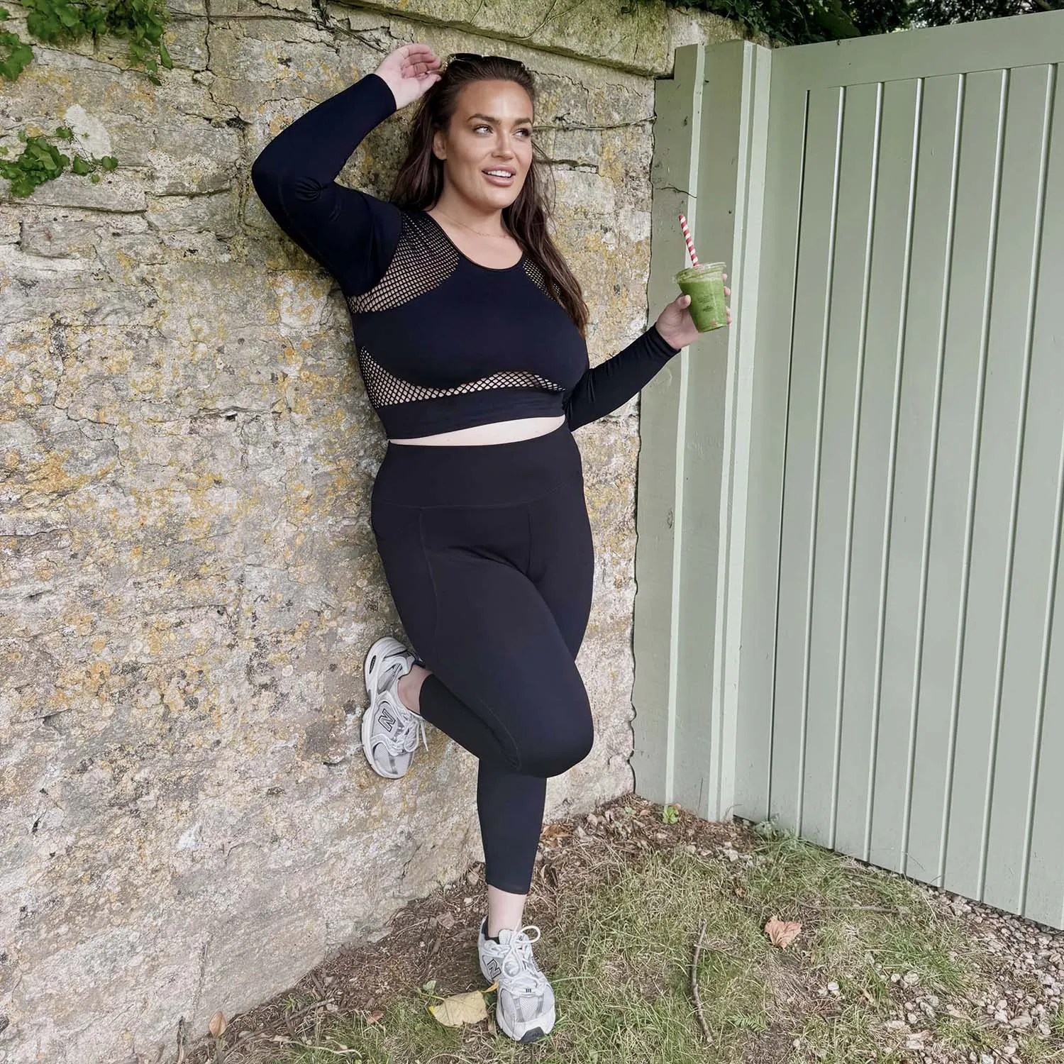 Kurze, blickdichte Leggings - Schwarz (V2)